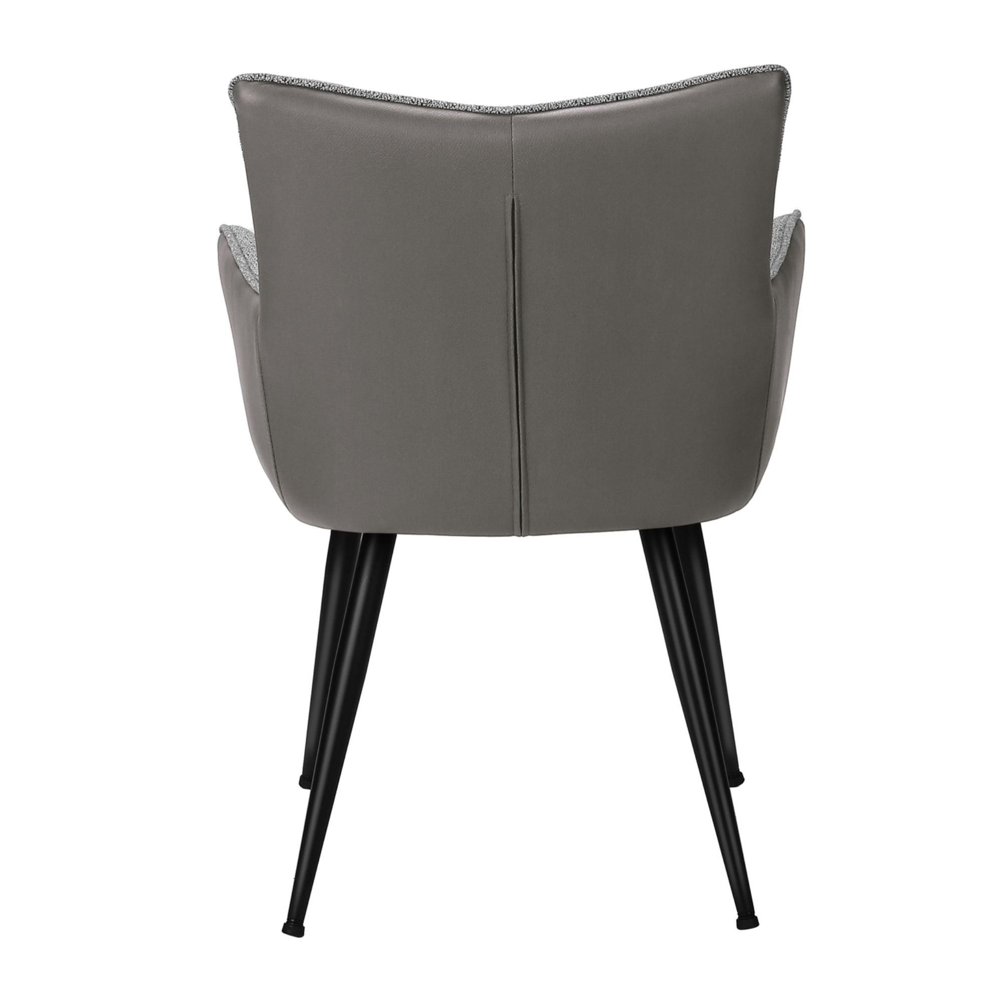 Set of two grey and light grey upholstered dining chairs with metal legs by Monarch Specialties