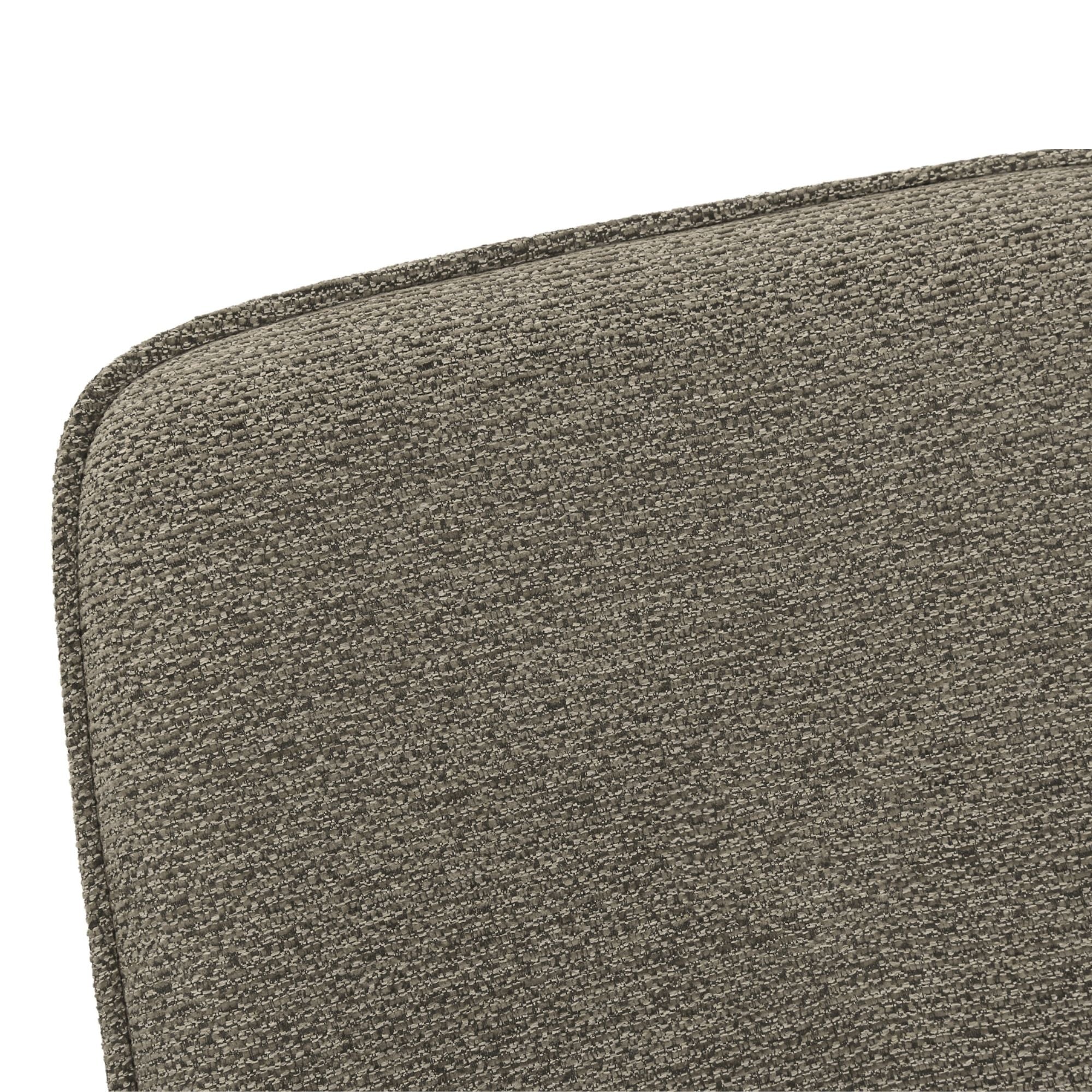 Set of two Monarch Specialties taupe and brown upholstered dining chairs with metal legs, showcasing comfortable padded seats and modern design.