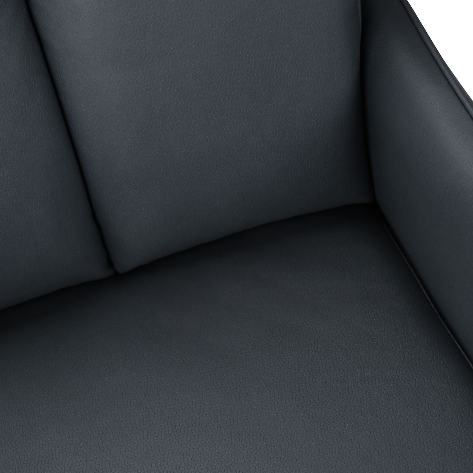Set of two blue leather-look dining chairs with black metal legs from Monarch Specialties, showcasing modern seating design.