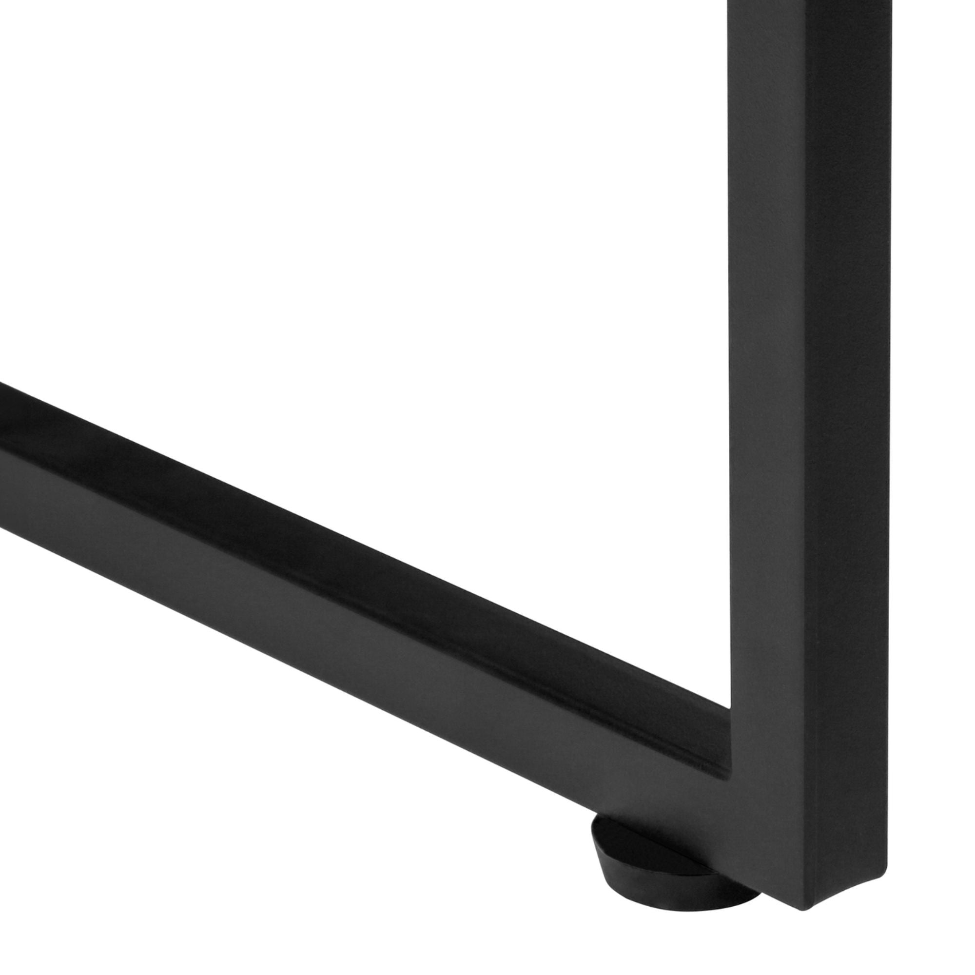 Dark taupe and black metal Monarch Extranet Shelfix 60-inch bookcase with multiple shelves for storage and display.
