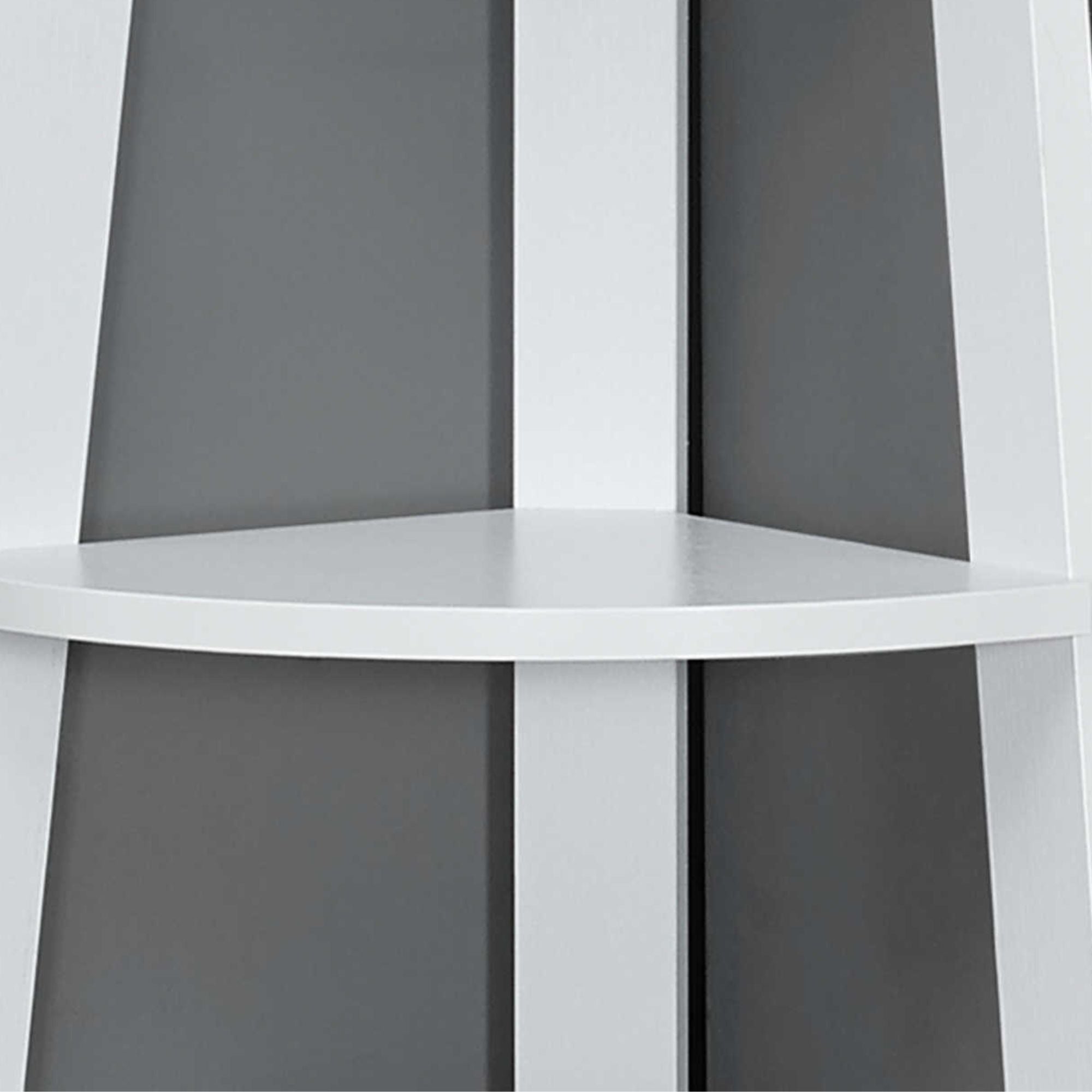 Bibliothèque 72"H / Étagère d'angle noire accentuée de blanc
