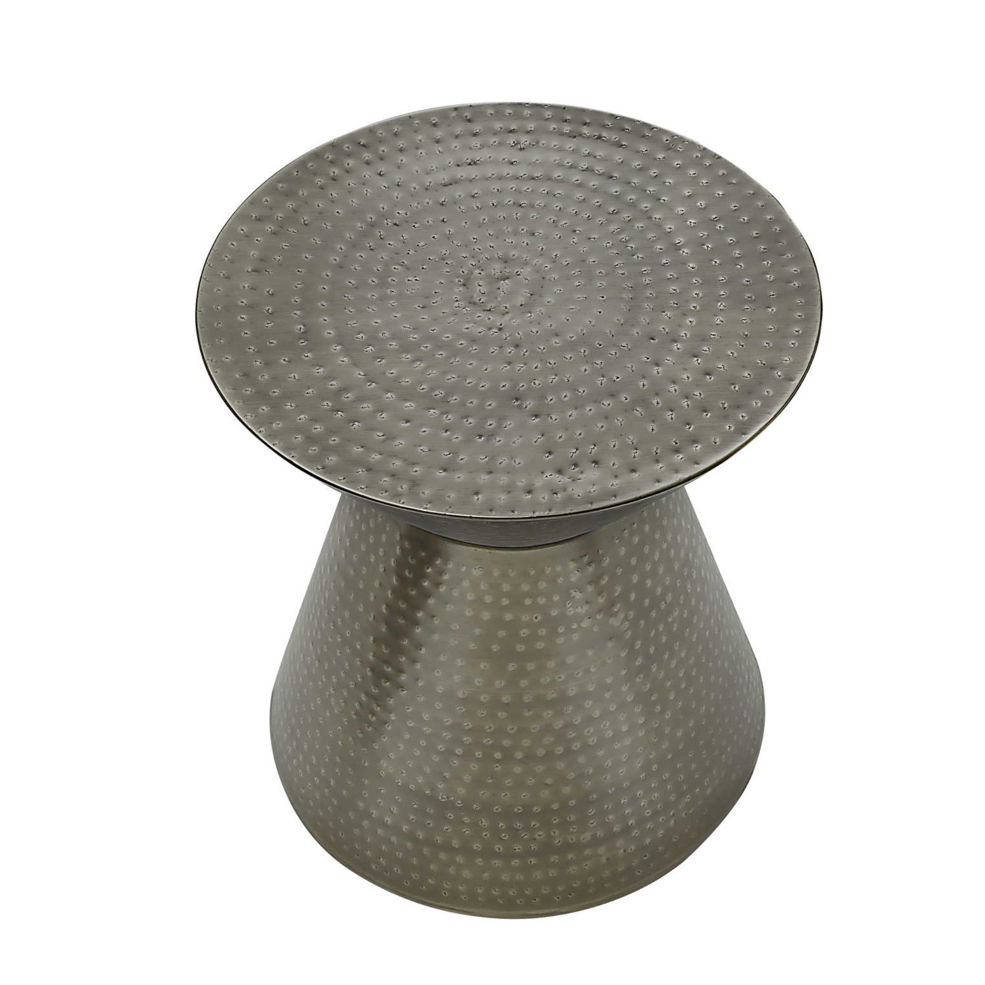 Grey Luxen Accent Table by Monarch Specialties, showcasing a modern design with a smooth tabletop and sleek metal legs.