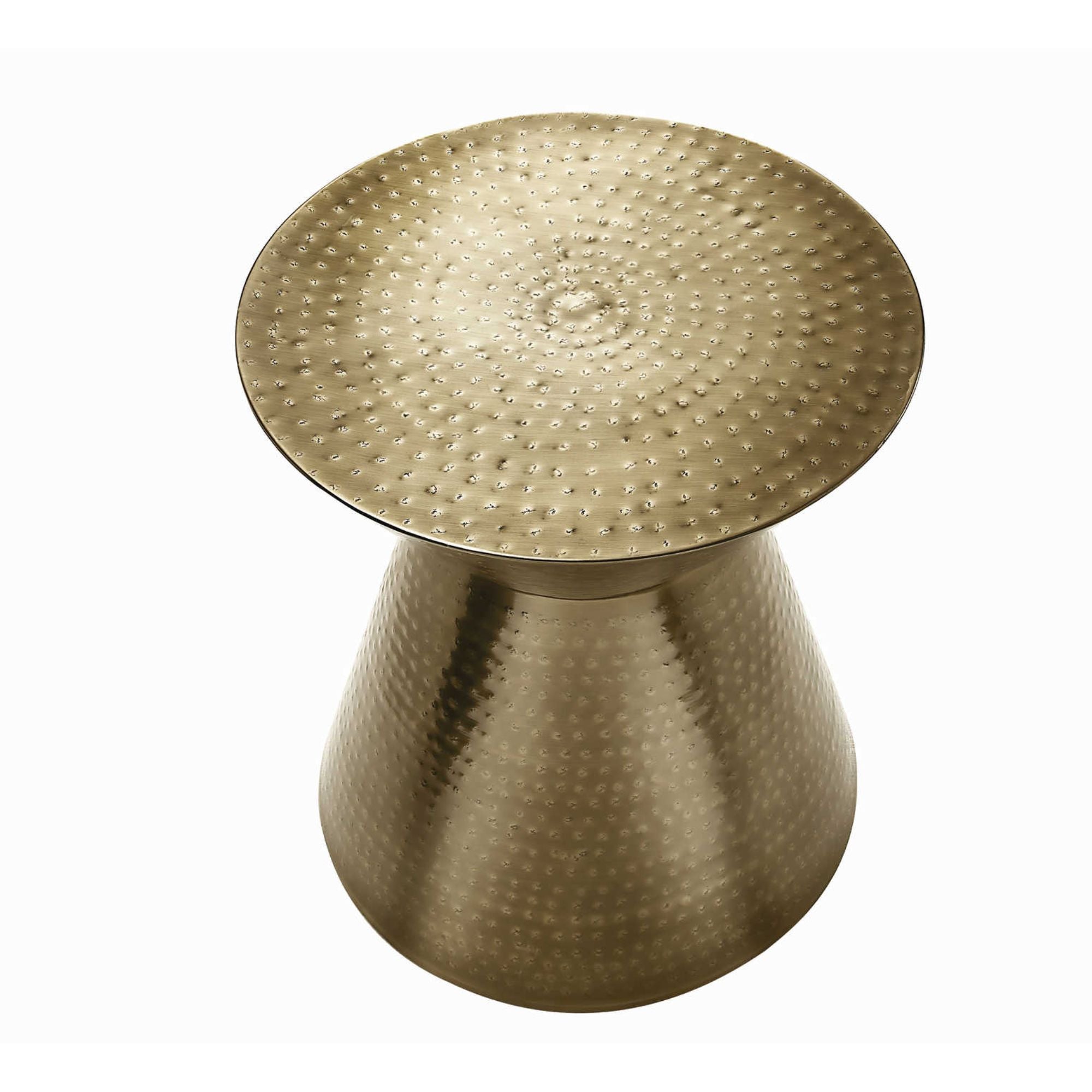 Gold Luxen Accent Table by Monarch Specialties, small round side table with a sleek modern design and gold finish.