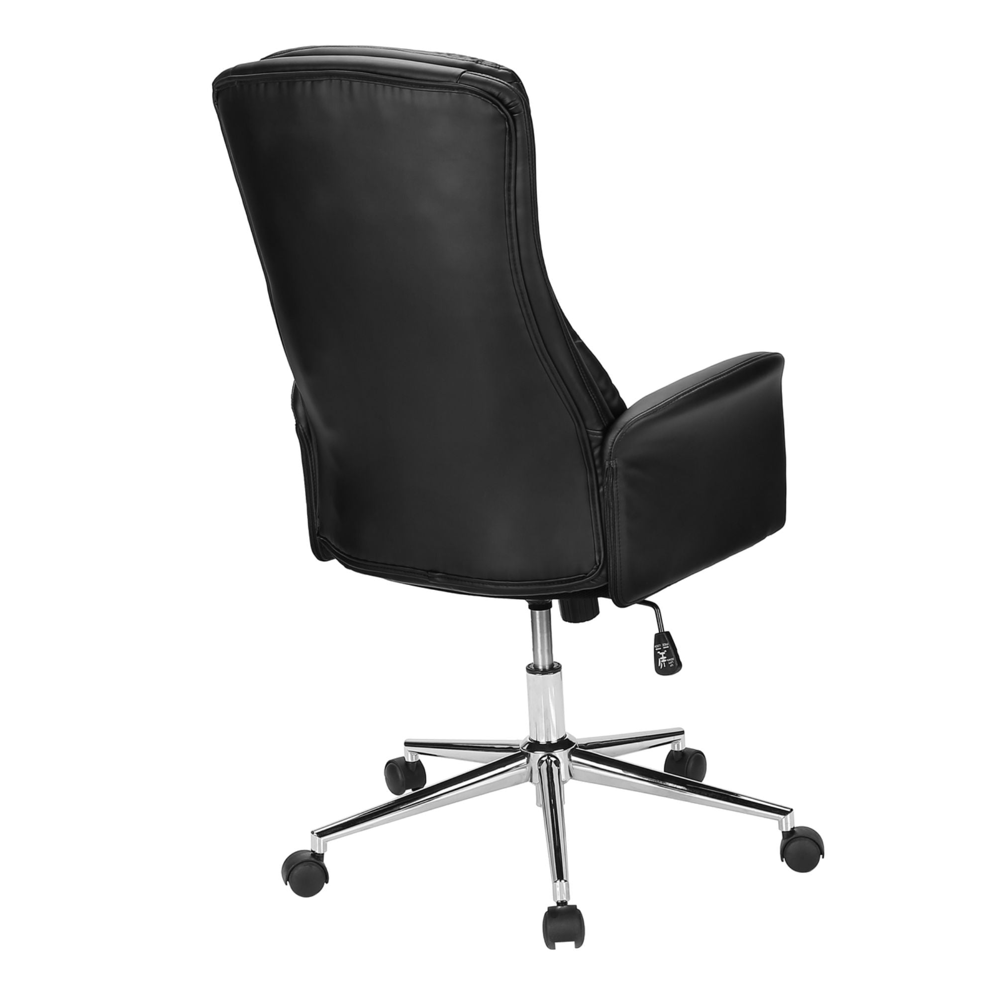 Black Workflex Leather-Look Executive Office Chair by Monarch Specialties with padded armrests and ergonomic design.