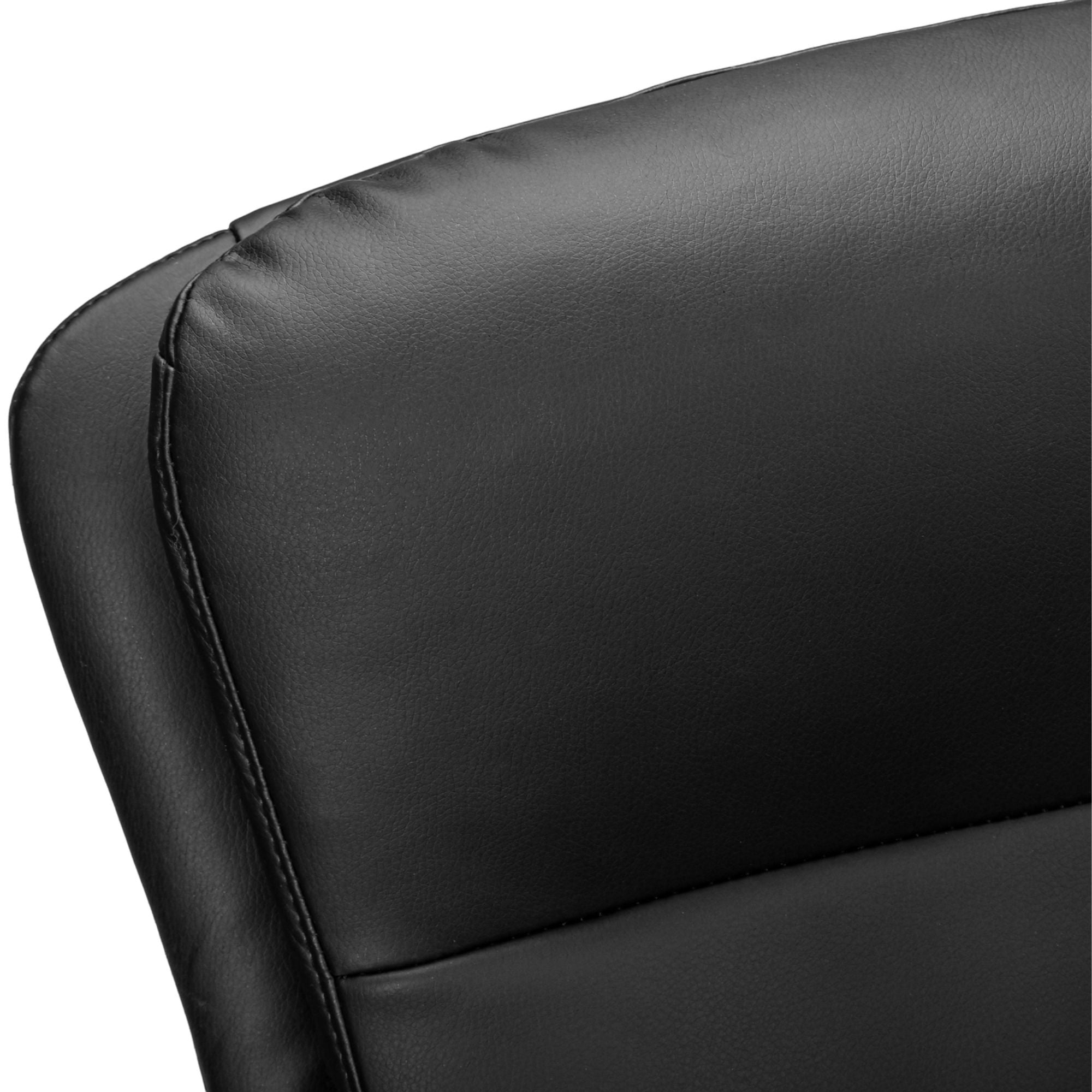 Black Workflex Leather-Look Executive Office Chair by Monarch Specialties, featuring cushioned armrests and ergonomic design.