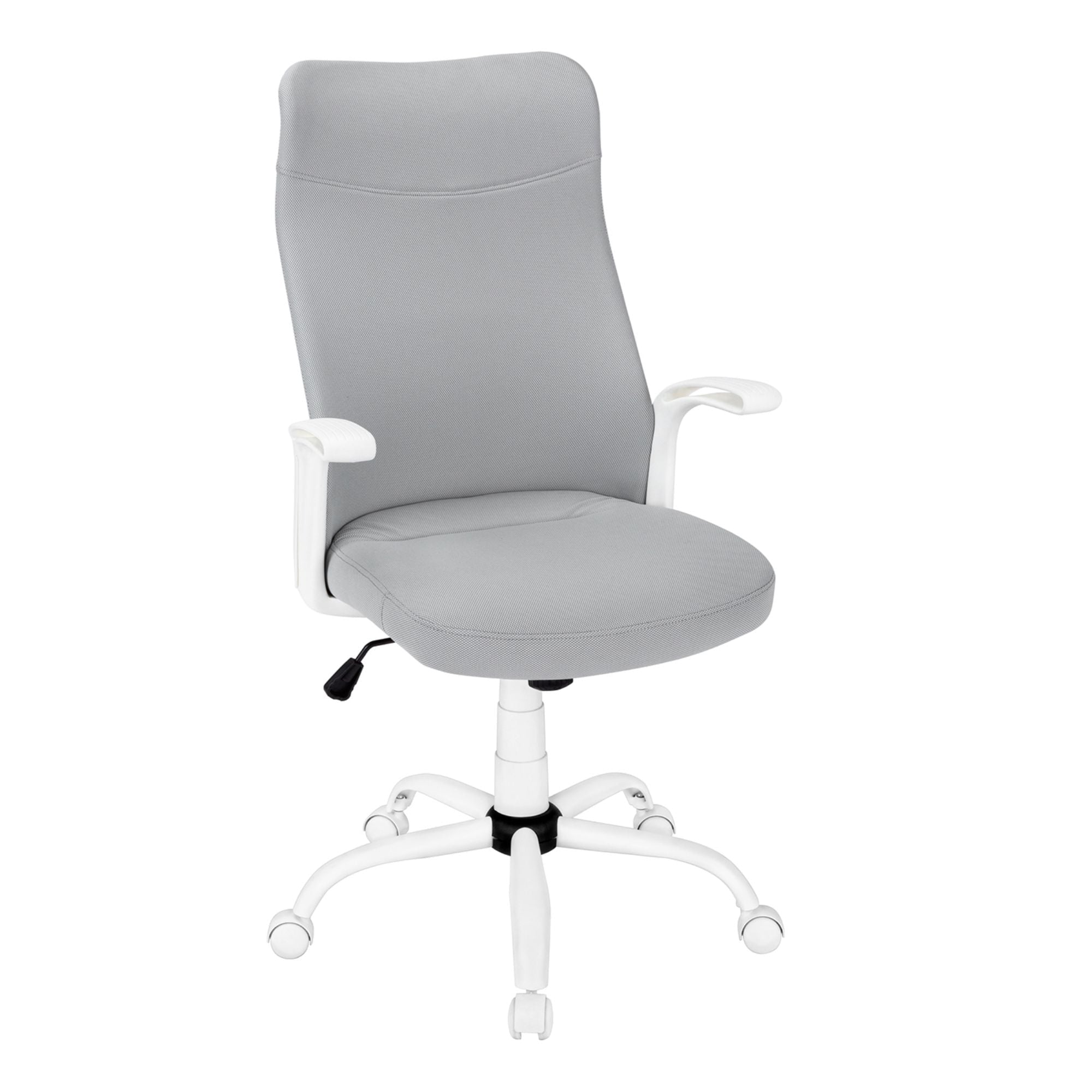 White and grey Monarch Specialties TaskMaster office chair with ergonomic design and adjustable features.