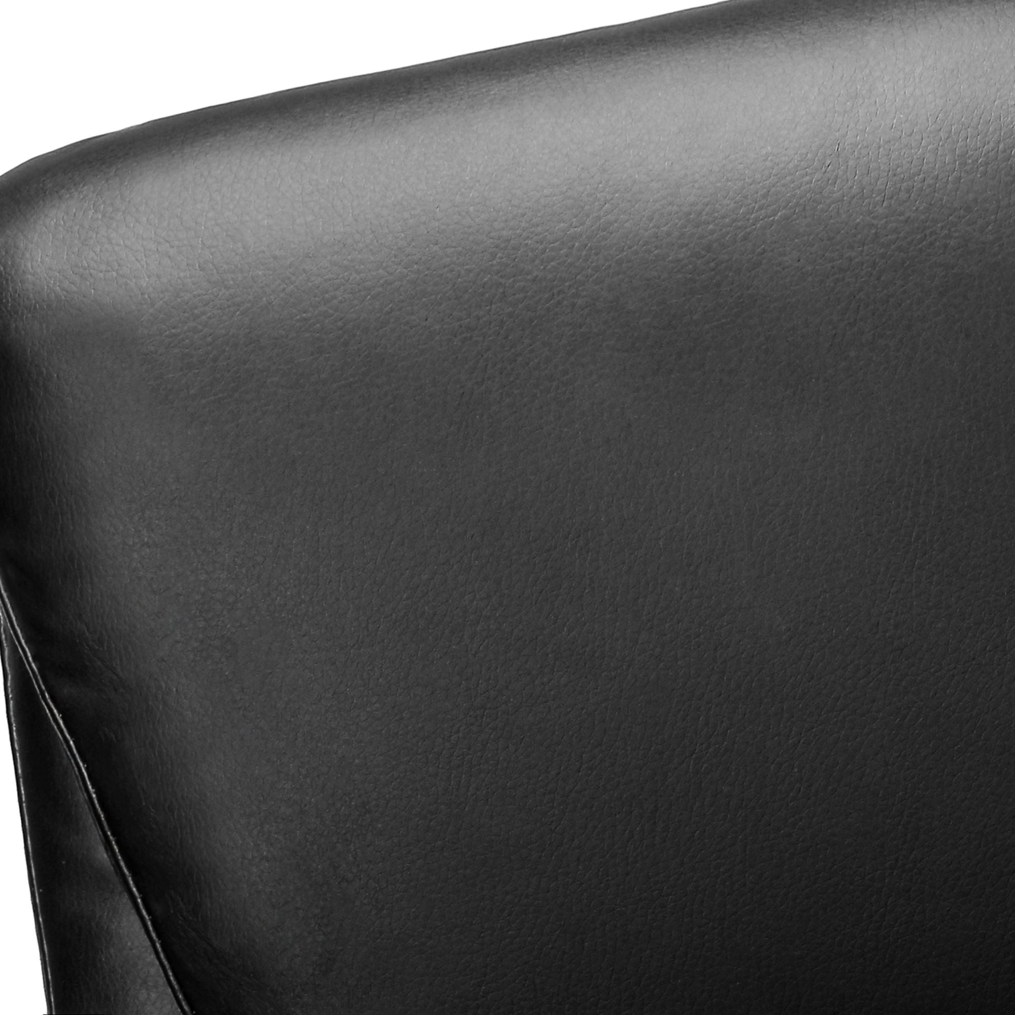 Black leather-look high-back office chair by Monarch Specialties, featuring ergonomic design and padded armrests for comfort.