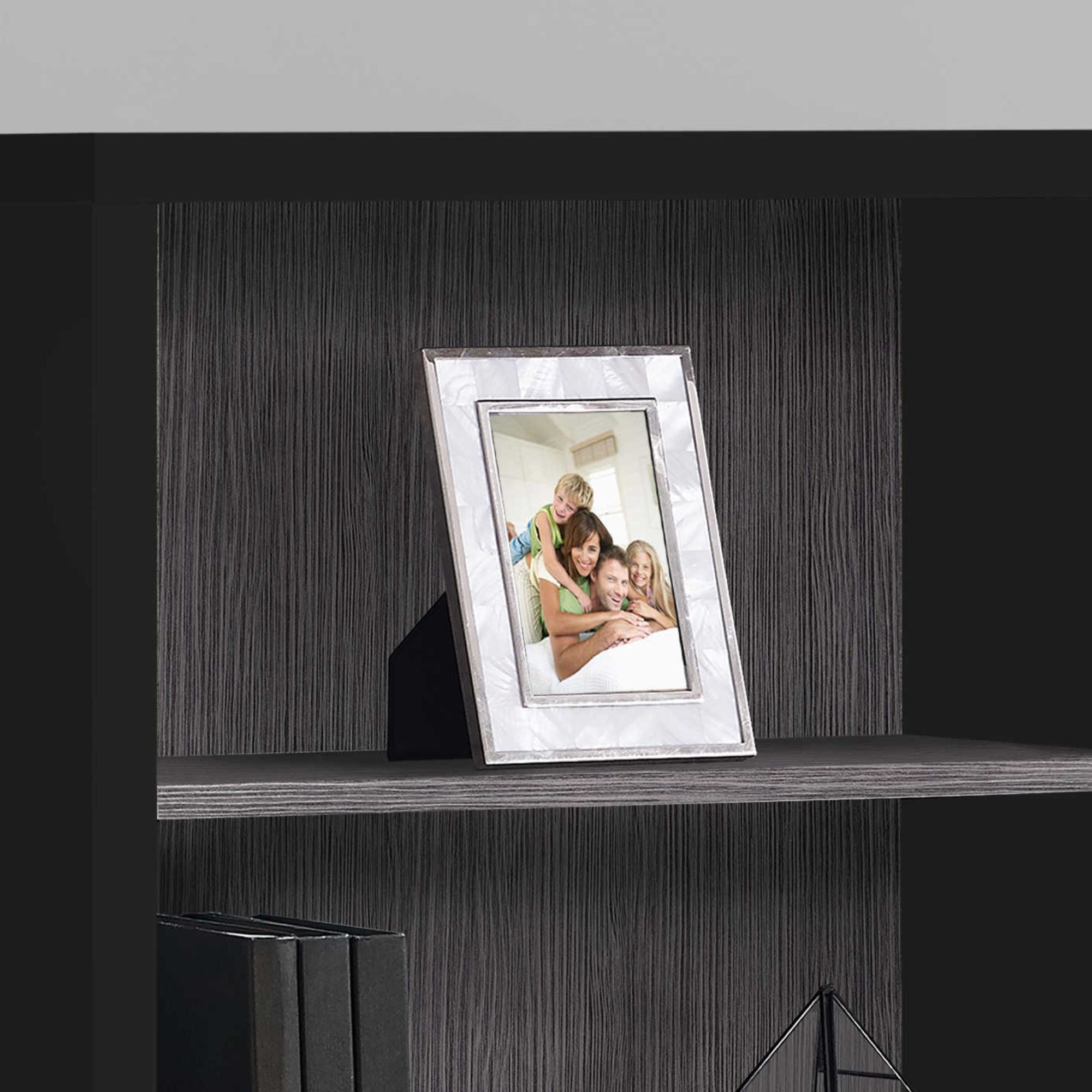 Black and grey Monarch Shelvara 48-inch bookcase with adjustable shelves, modern storage solution for home or office.