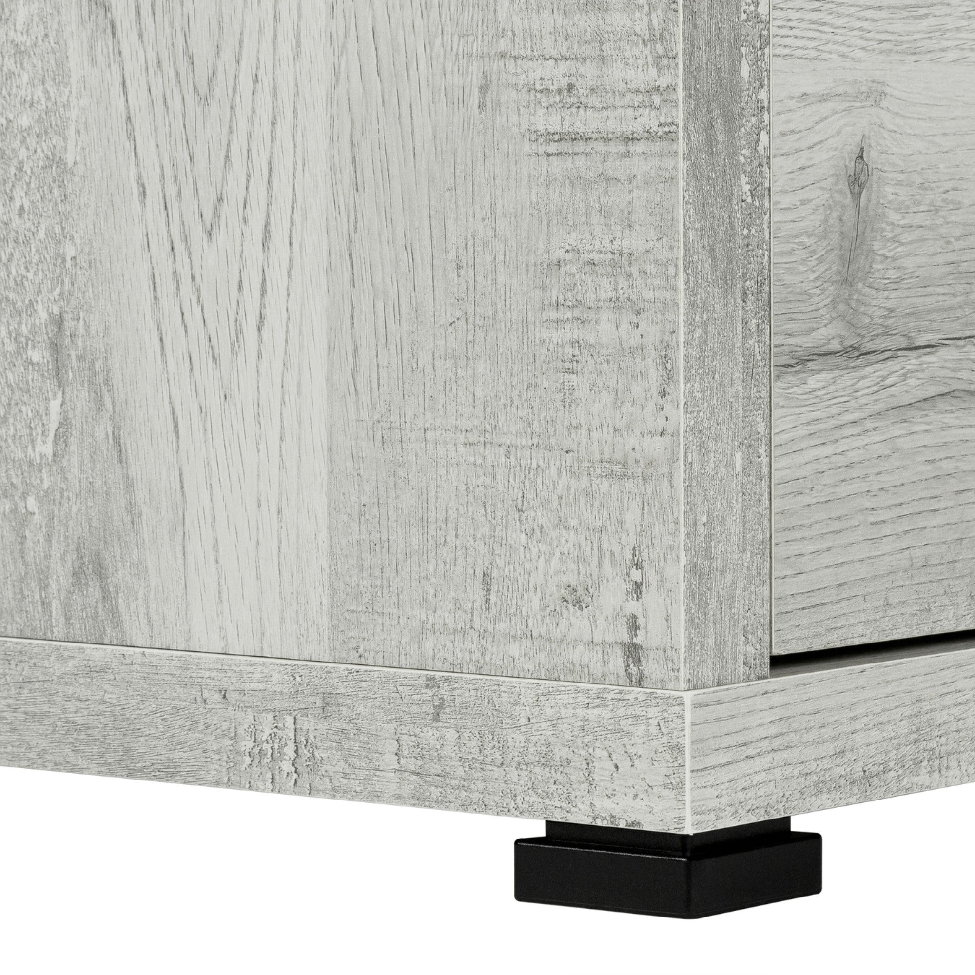 Grey Monarch Specialties Elevare L-Shaped Corner Office Desk with storage and file drawer, designed for efficient workspace organization.