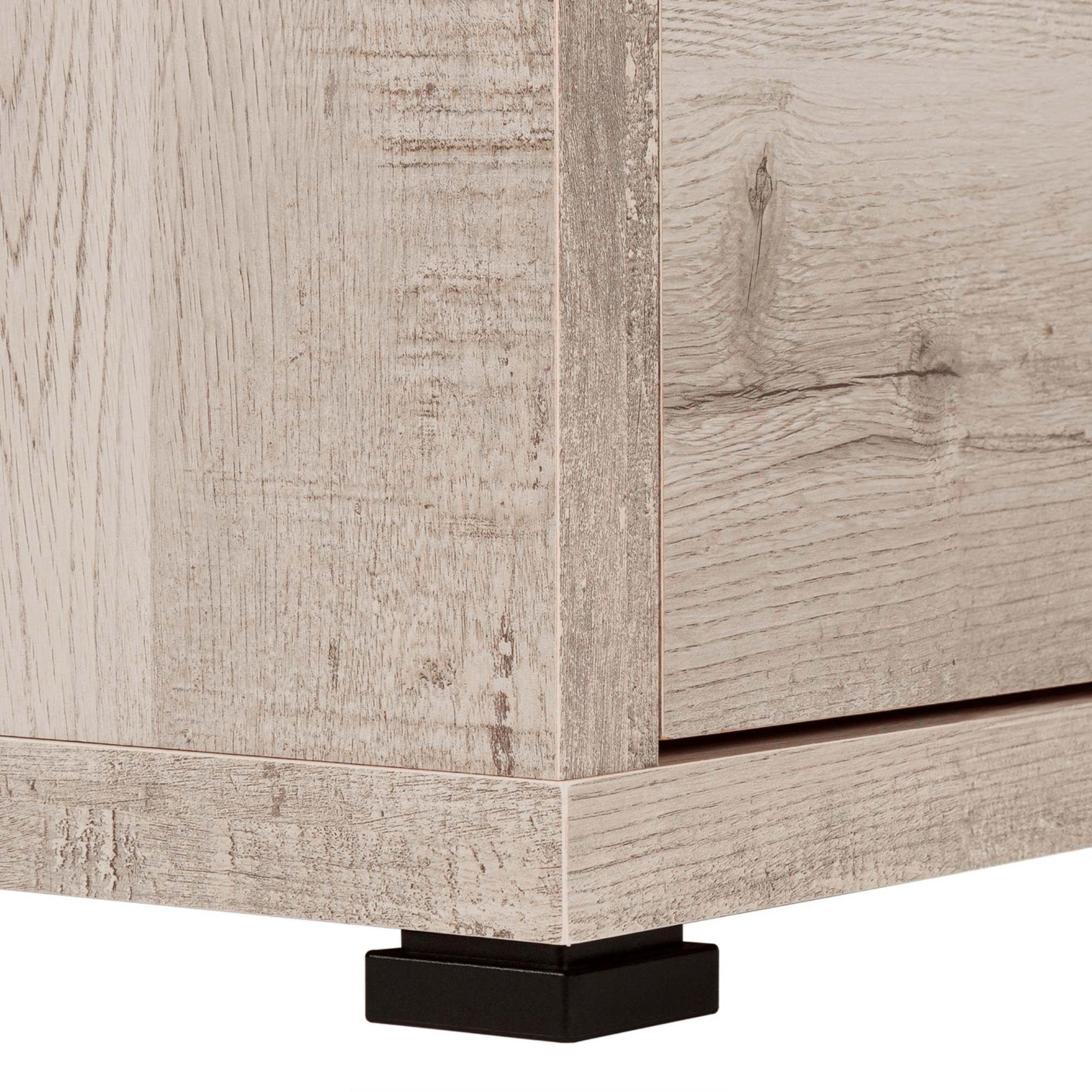 Taupe L-shaped corner office desk by Monarch Specialties with built-in storage and file drawer, ideal for workspace organization.