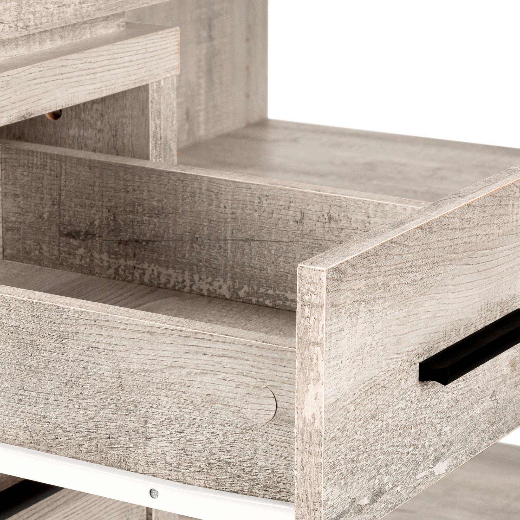 Taupe Elevare L-shaped corner office desk by Monarch Specialties with built-in storage and file drawer, ideal for workspace organization.