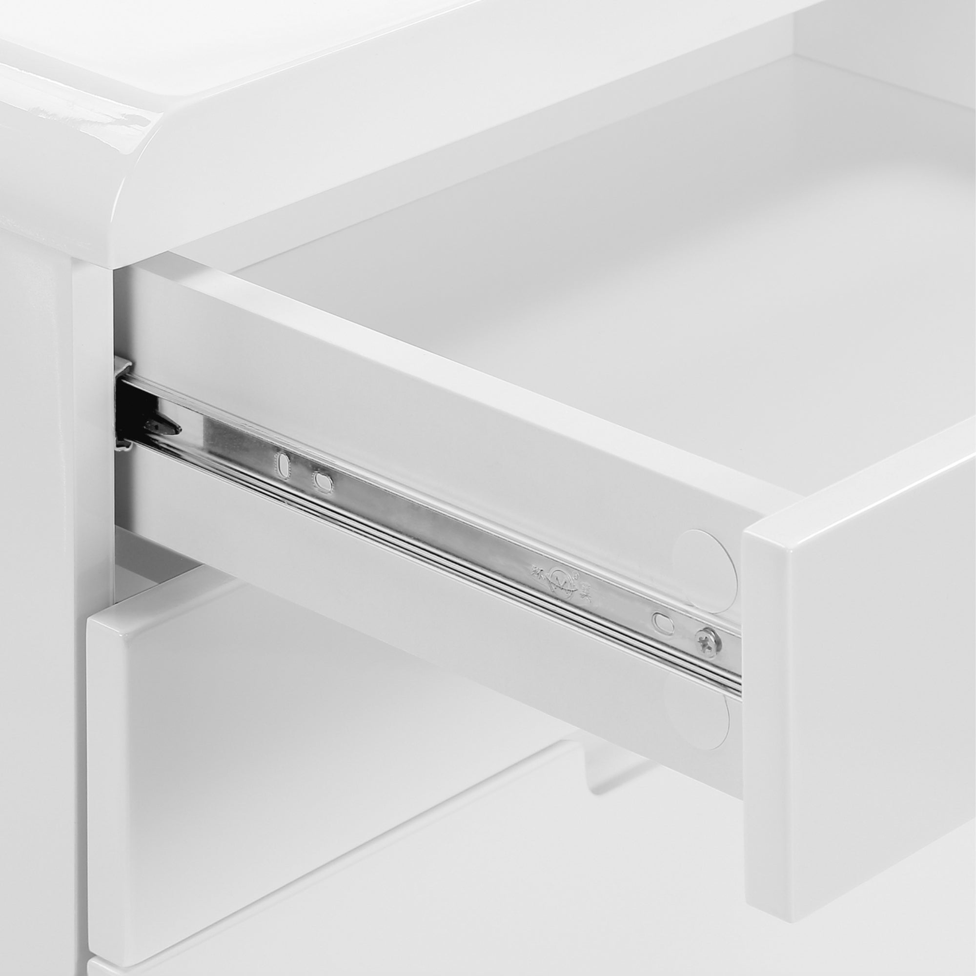 Monarch Specialties Studiora Filing Cabinet with multiple drawers and sleek black finish, ideal for office storage.