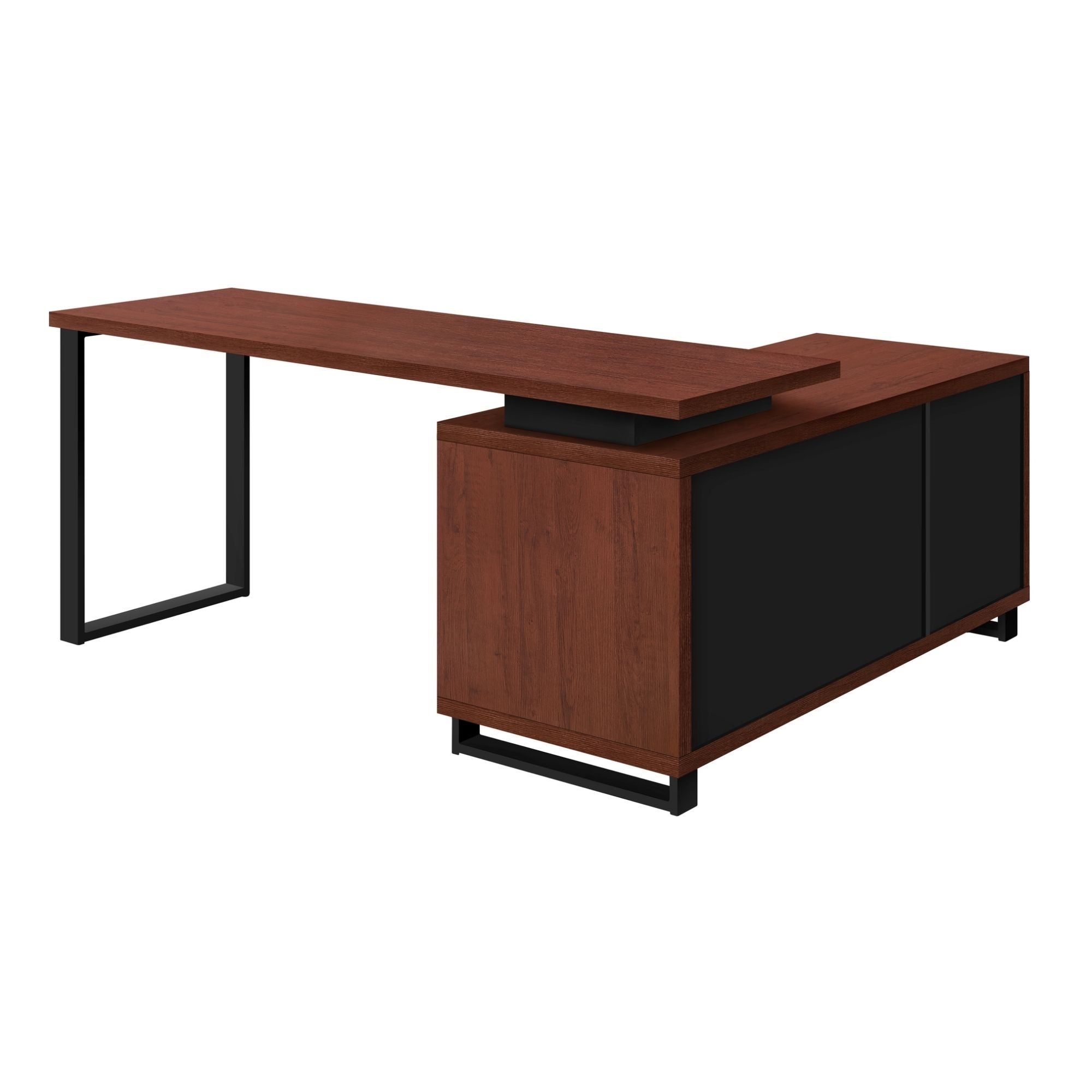 Monarch Specialties Nexora 72-inch cherry wood office desk with spacious work surface and modern design.