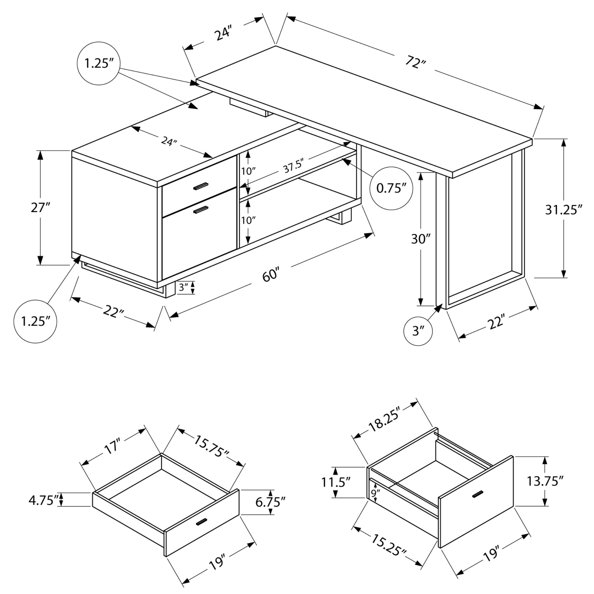 White Monarch Specialties Nexora 72-inch office computer desk with clean, modern design and spacious work surface.