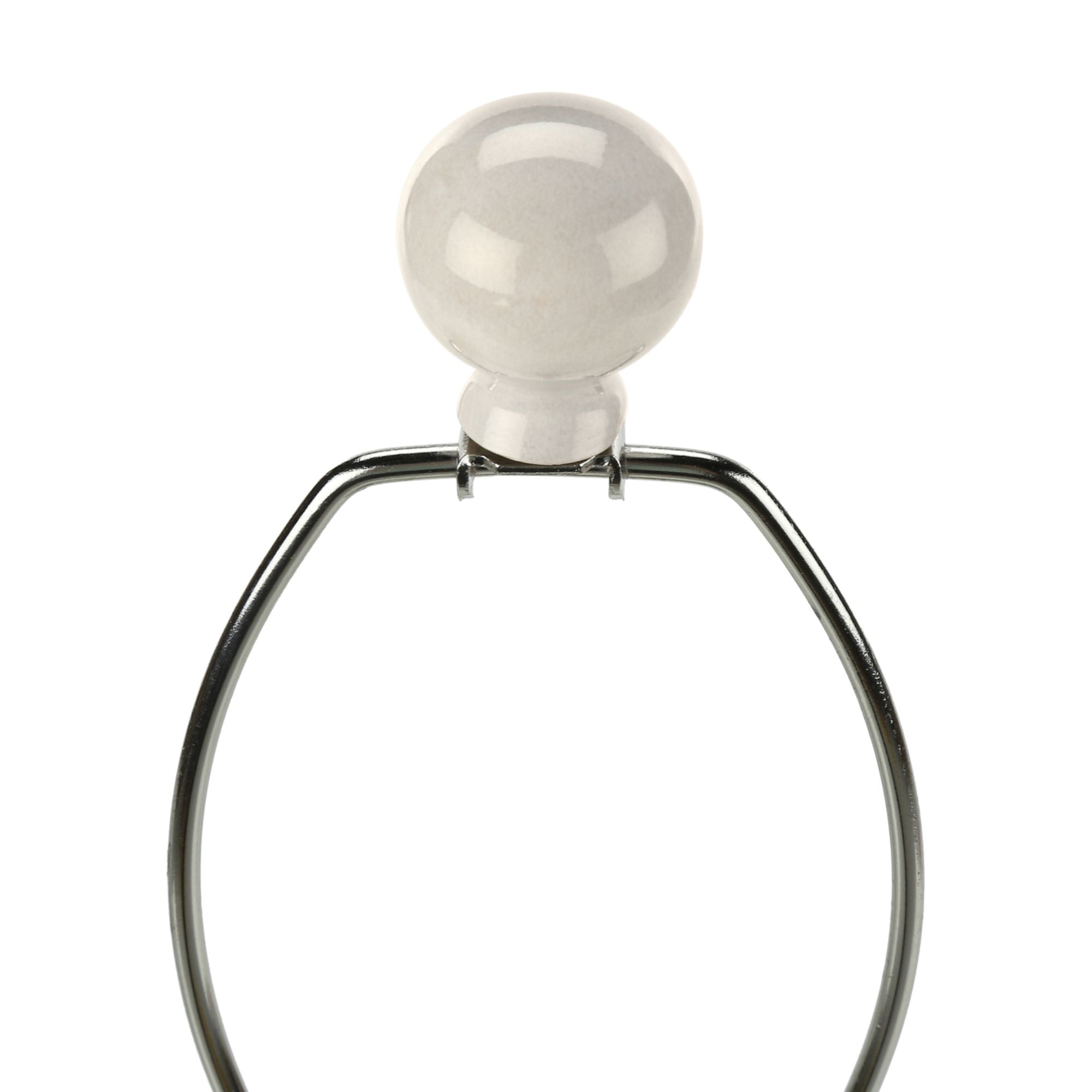 Cream ceramic table lamp standing 33 inches tall with a modern design, suitable for living rooms or bedrooms.