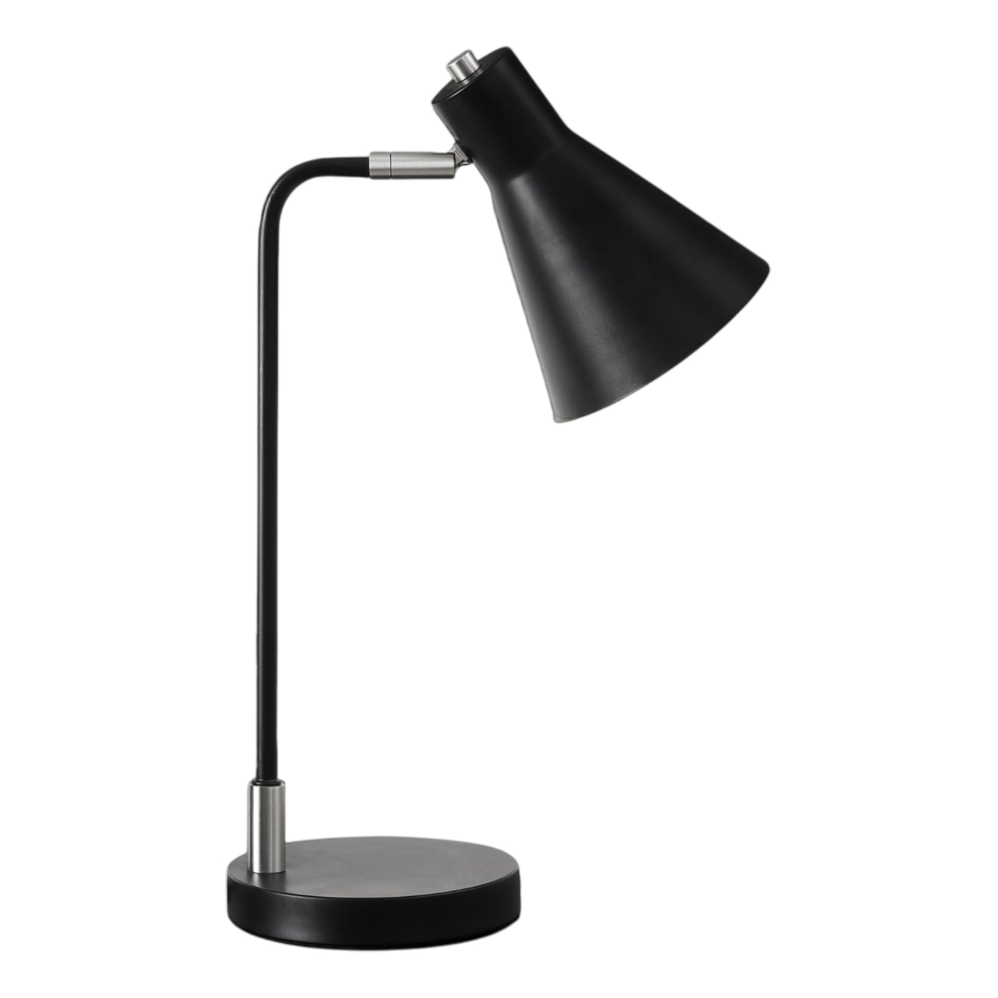Black 17-inch contemporary table lamp by Monarch Specialties with a sleek modern design and a sturdy base.