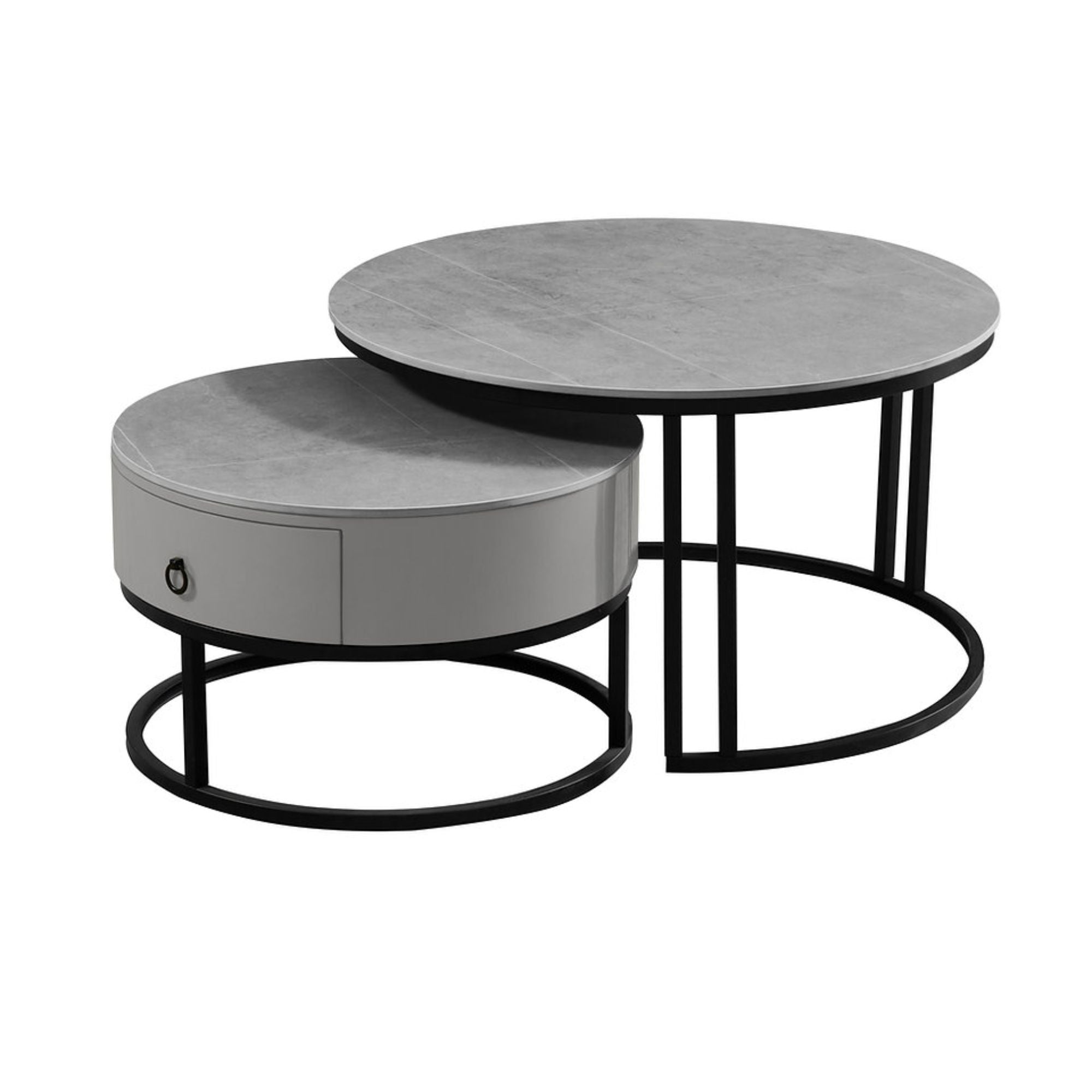 Grey Armani Stone Top Coffee Table by IFF with sleek stone surface and modern design, perfect for contemporary living rooms.
