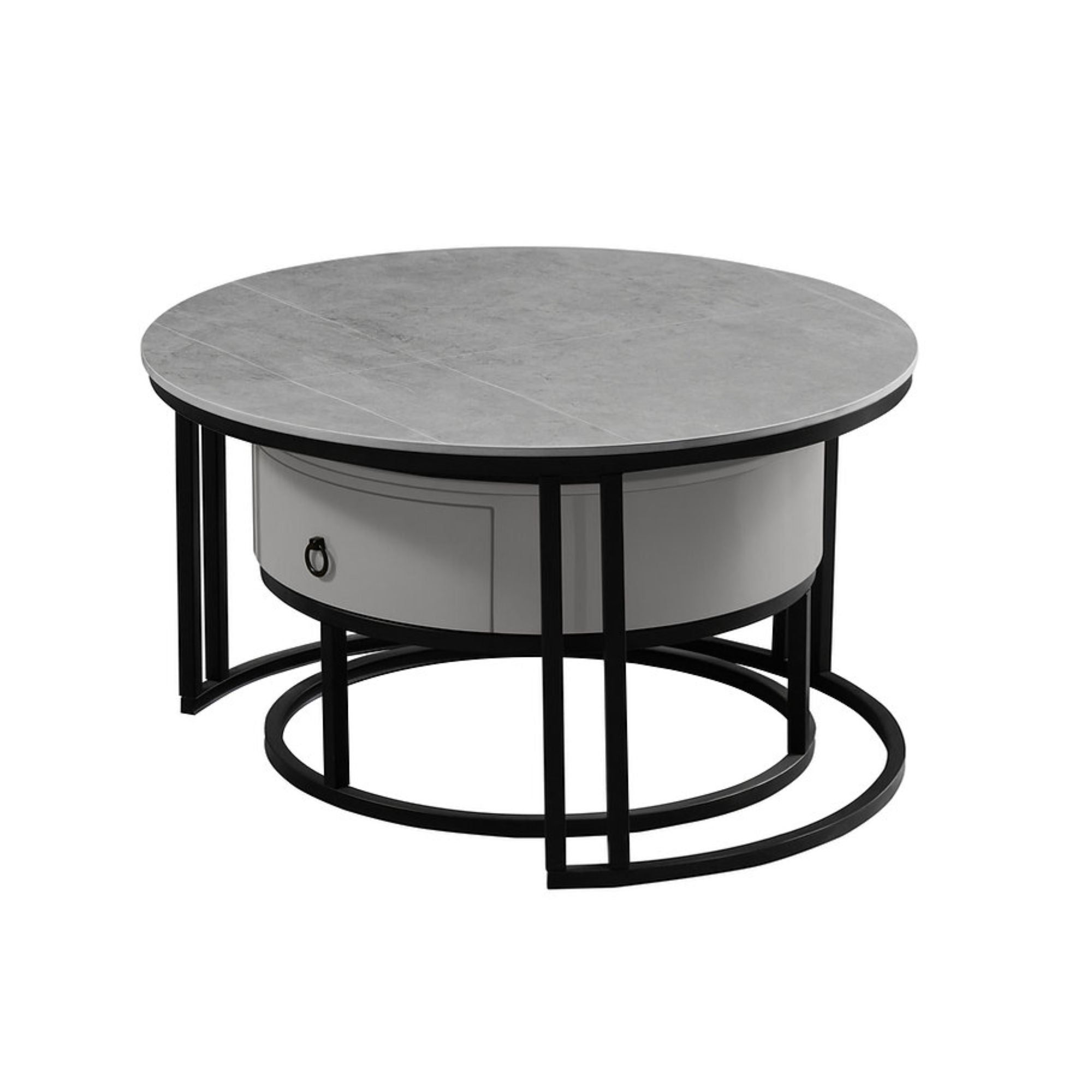 Grey Armani Stone Top Coffee Table by IFF with sleek modern design, featuring a textured stone surface and sturdy base.
