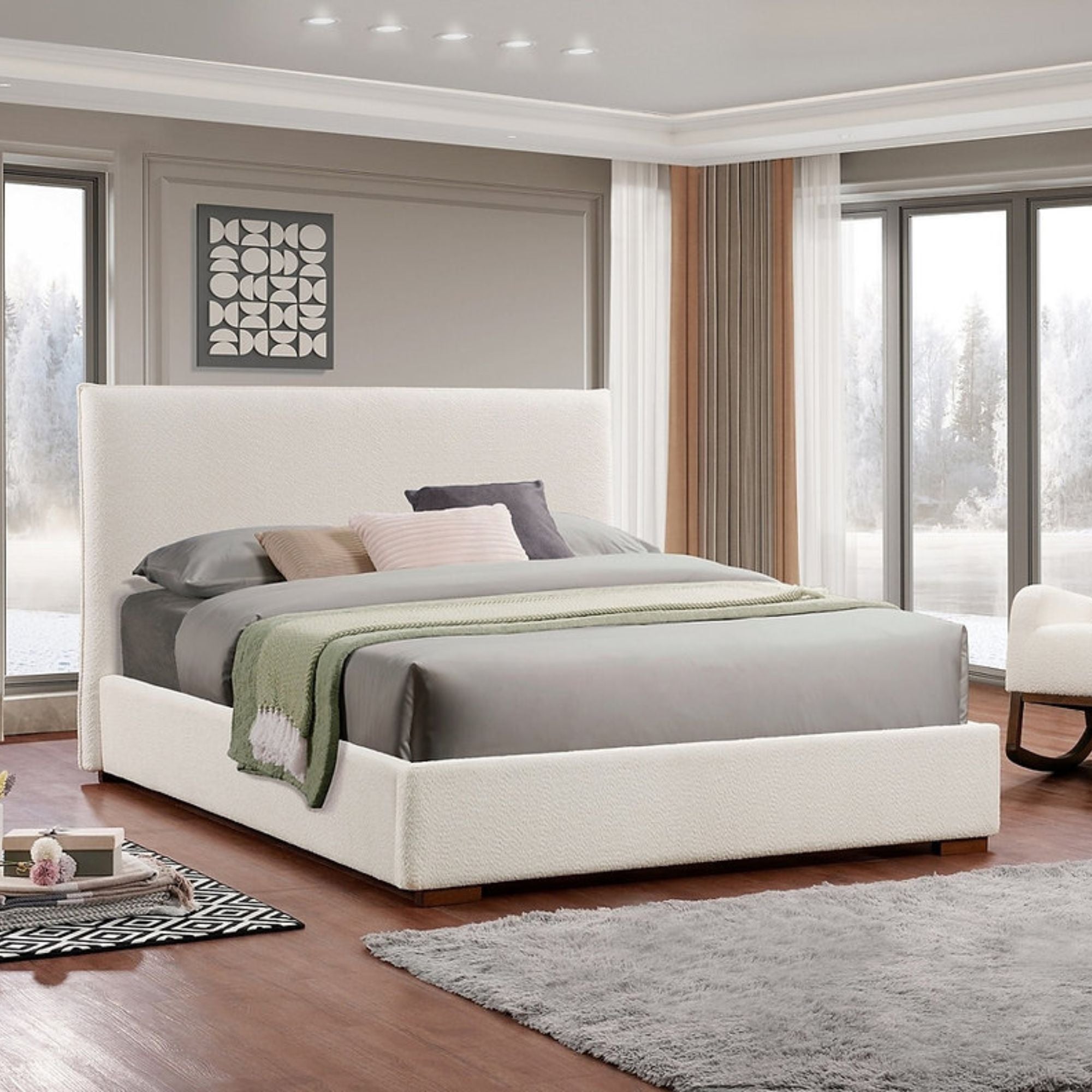 Aspen Boucle Collection Platform Bed
