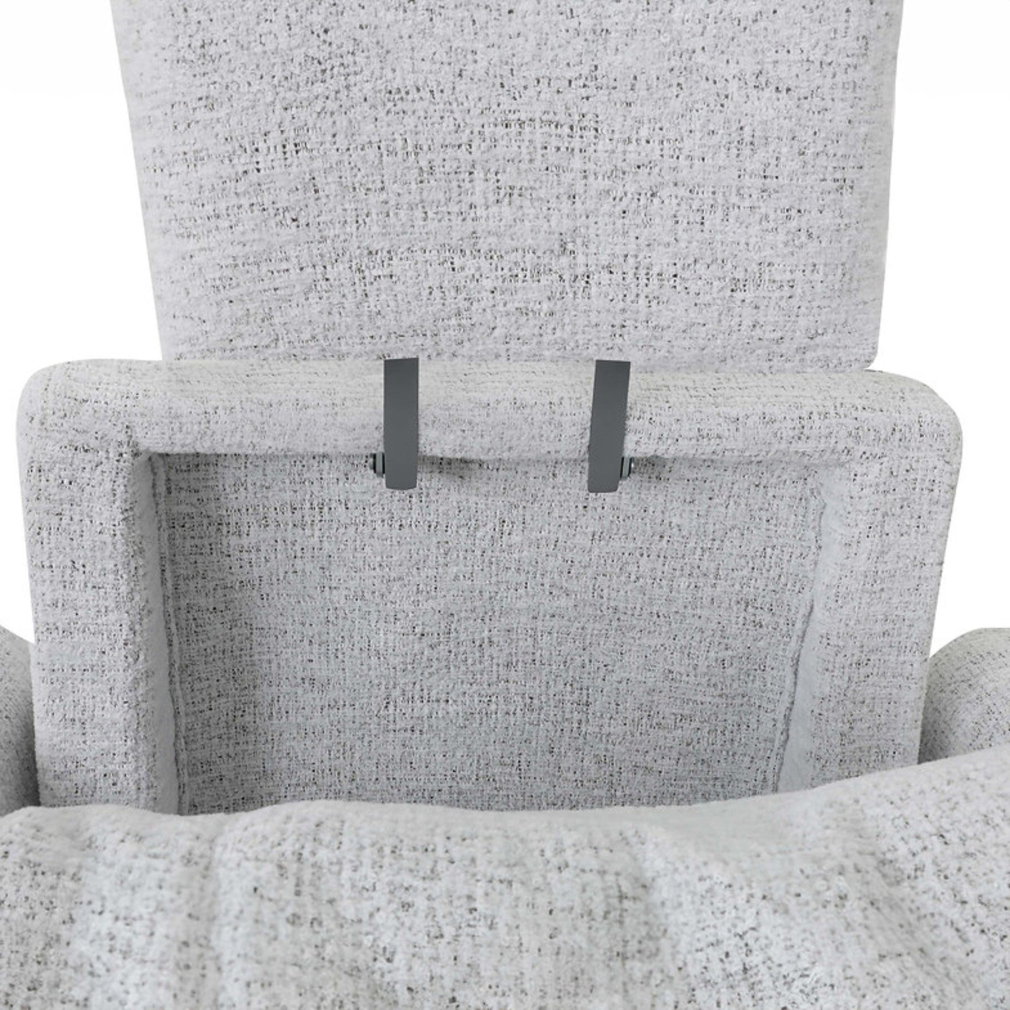 Light grey Bentley Comfort Recliner by IFF, a plush reclining chair with padded armrests and ergonomic design.