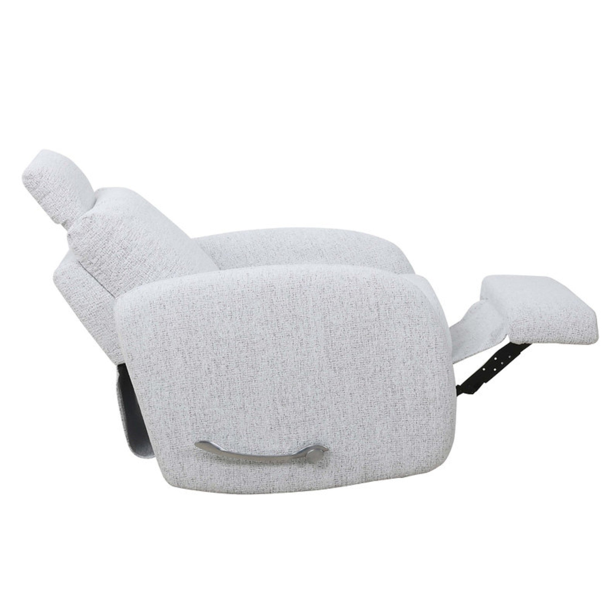 Light grey Bentley Comfort recliner by IFF, featuring plush cushioning and reclining mechanism in a modern living room setting.