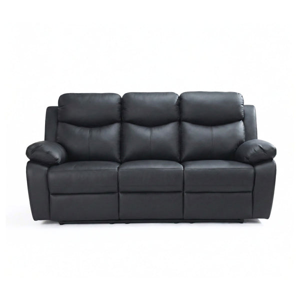Black Monarch Luxe leather power recliner sofa set by IFF, featuring plush cushions and modern reclining design.