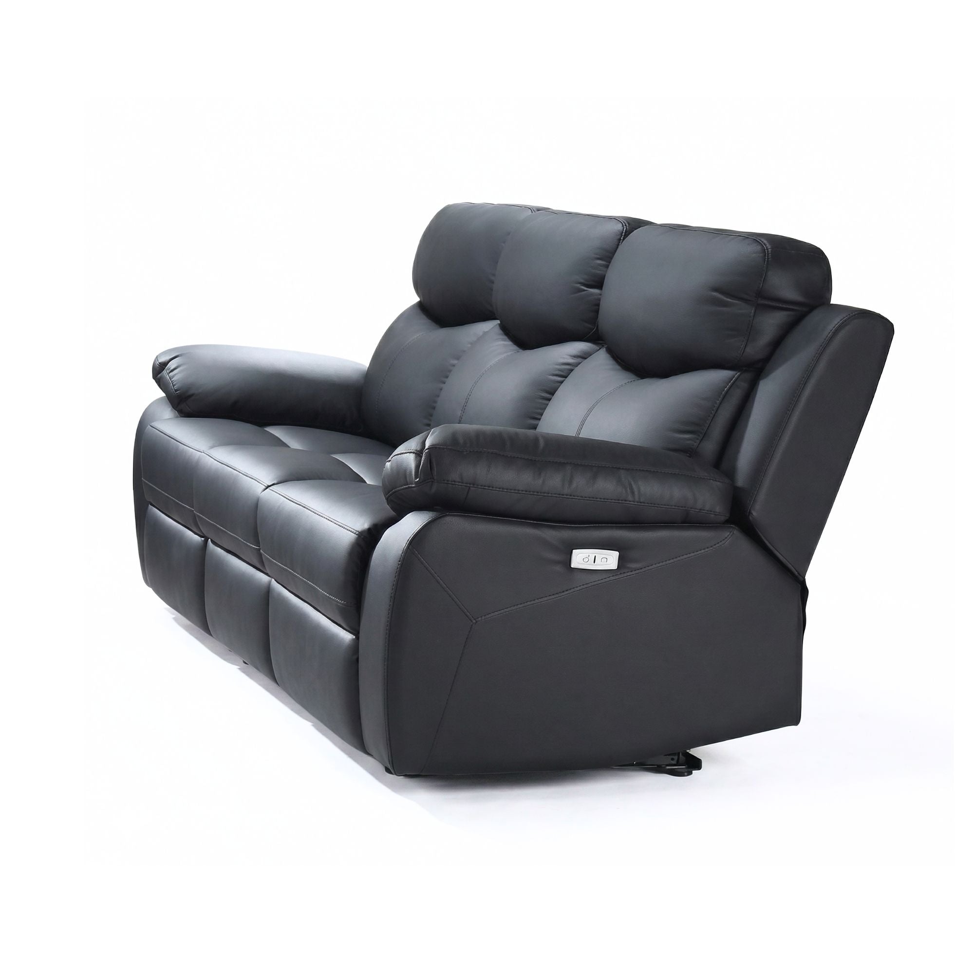 Monarch Luxe Leather Power Recliner Sofa in Black | CastleUp Experience Centre