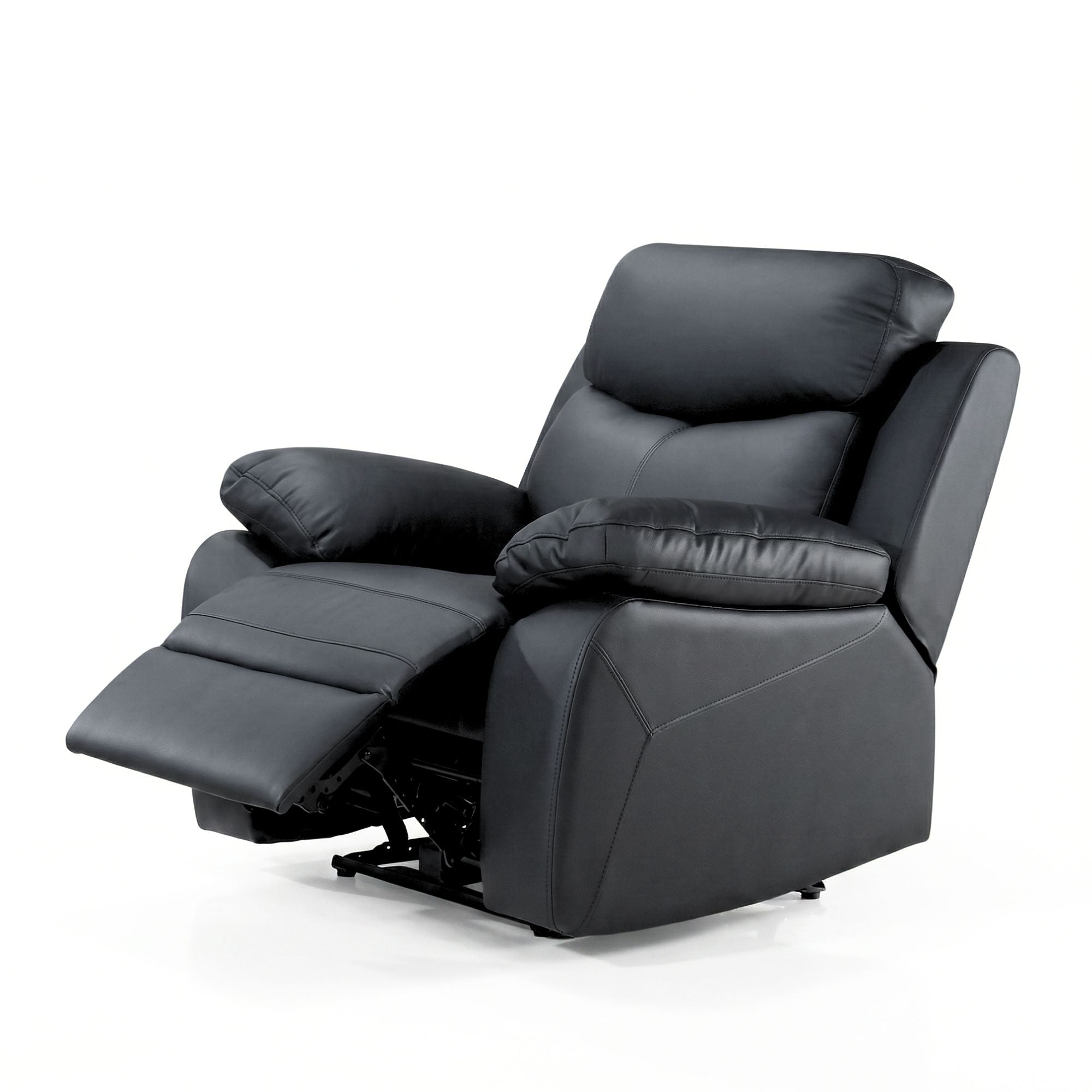Monarch Luxe Leather Power Recliner Chair in Black | CastleUp Experience Centre