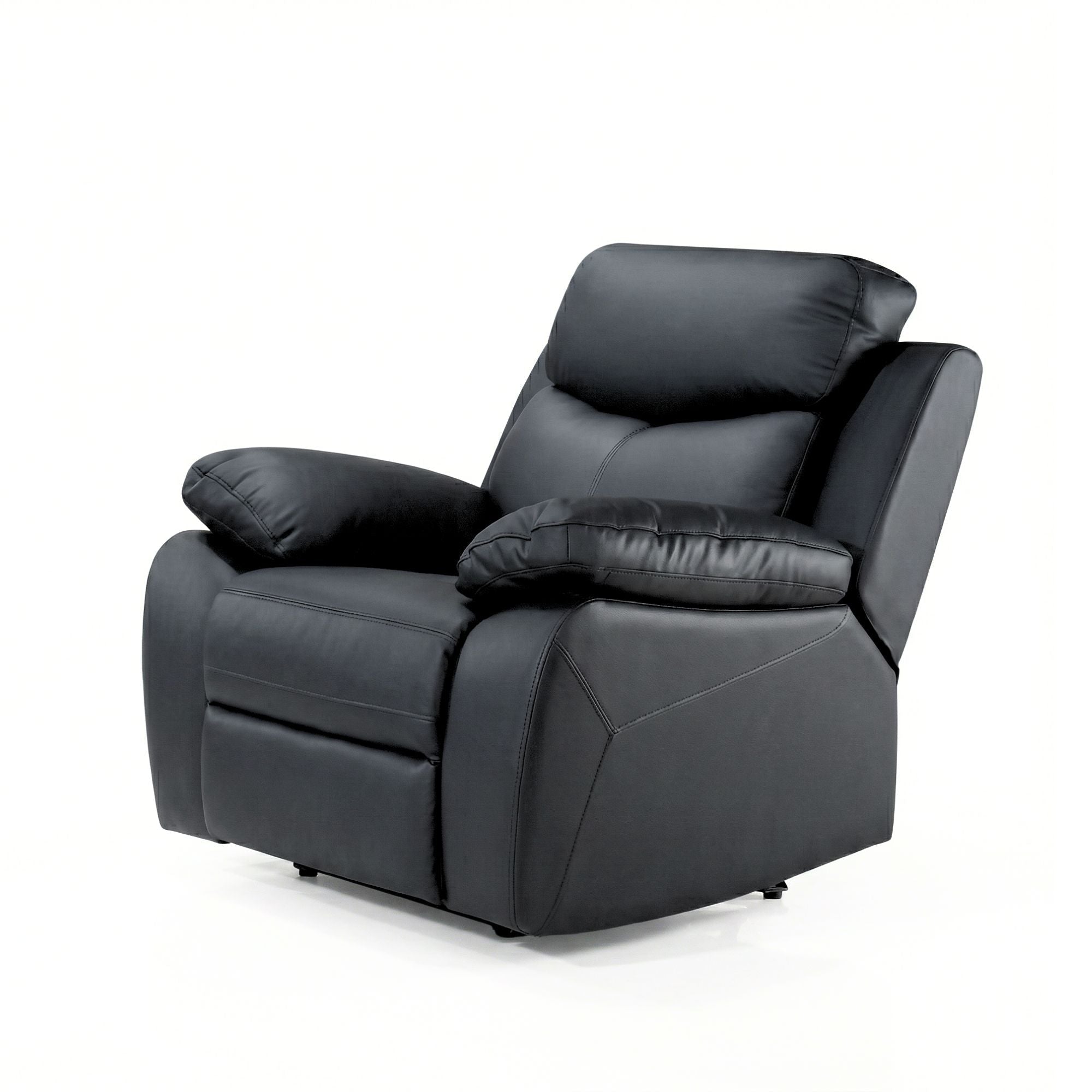 Monarch Luxe Leather Power Recliner Chair in Black | CastleUp Experience Centre