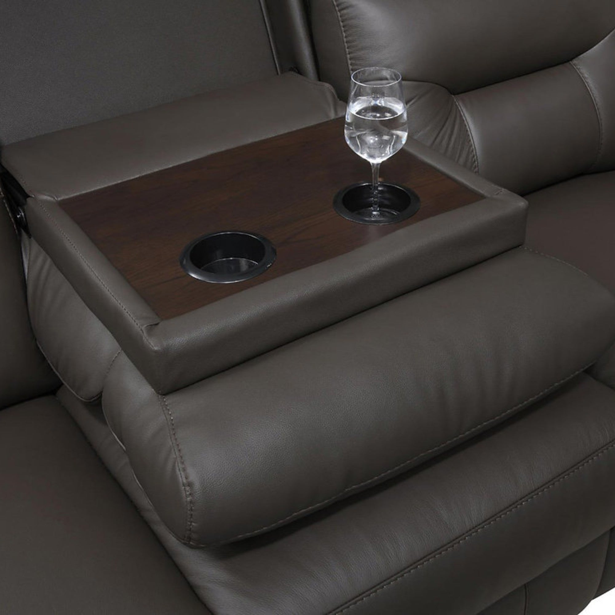 Serenity Genuine Leather Power Reclining Sofa Set Brown