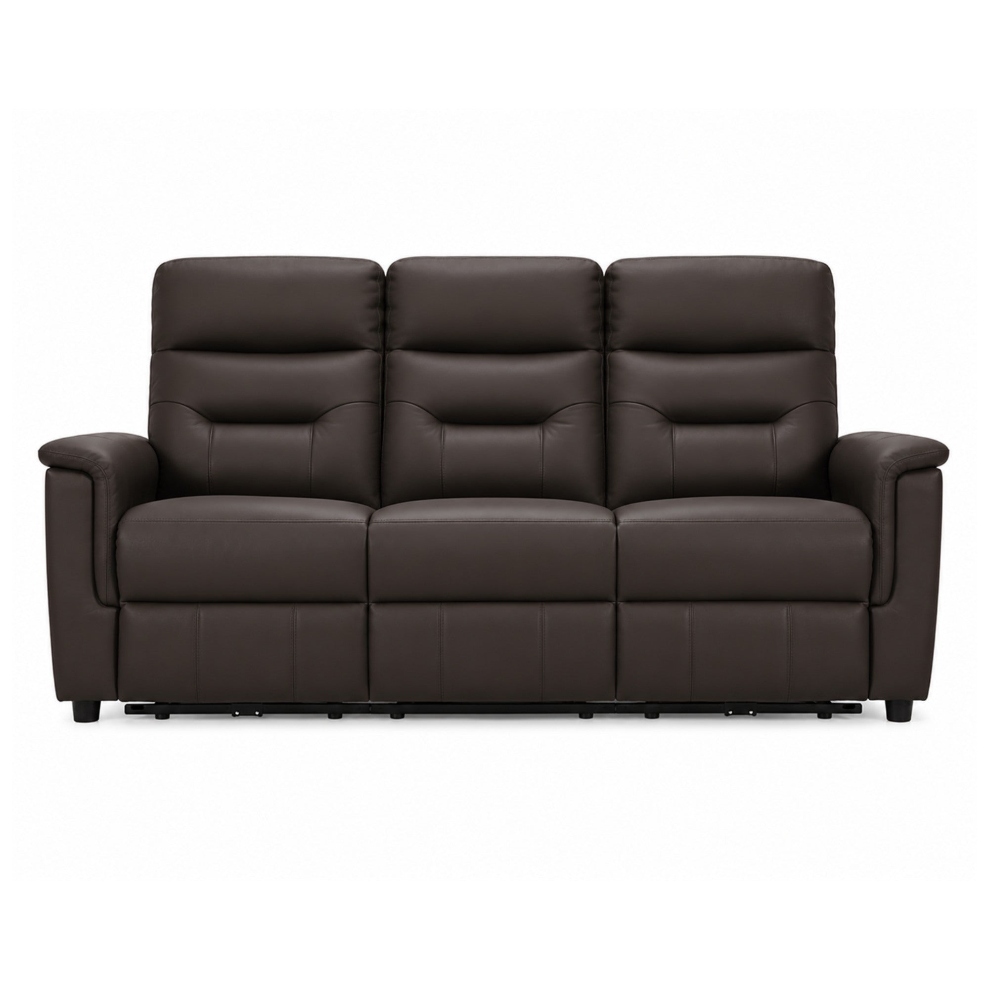 Serenity Genuine Leather Power Reclining Sofa Set Brown