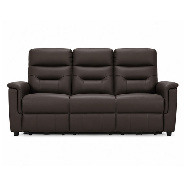 Serenity Genuine Leather Power Reclining Sofa Brown