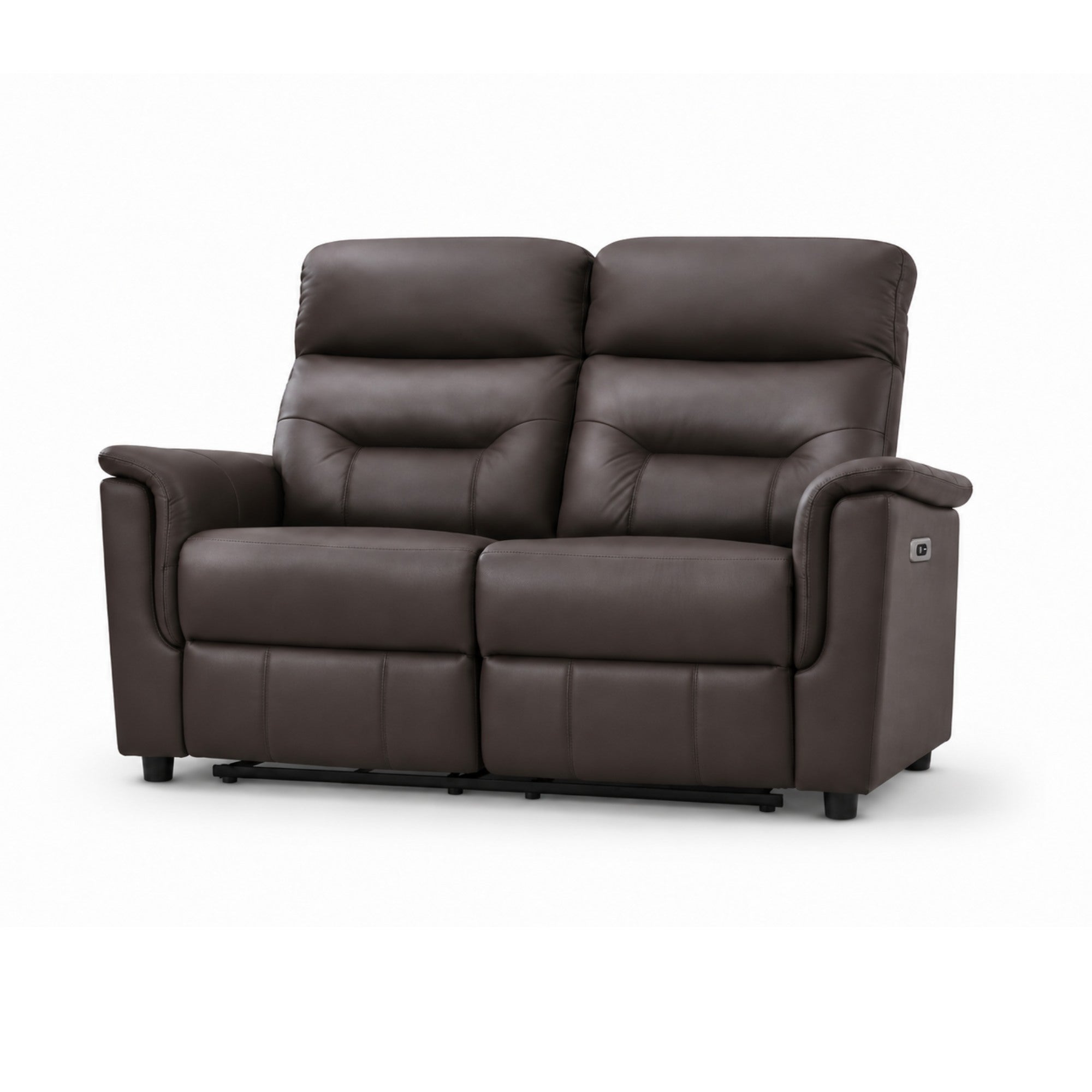 Serenity Genuine Leather Power Reclining Loveseat Brown