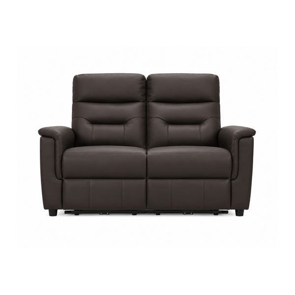 Serenity Genuine Leather Power Reclining Loveseat Brown