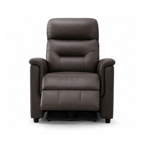 Serenity Genuine Leather Power Reclining Chair Brown
