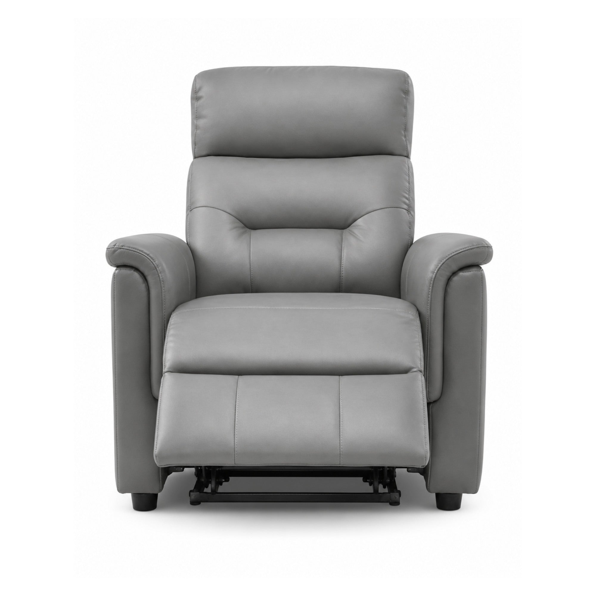 Serenity Genuine Leather Power Reclining Sofa Set Grey