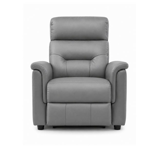 Serenity Genuine Leather Power Reclining Chair Grey