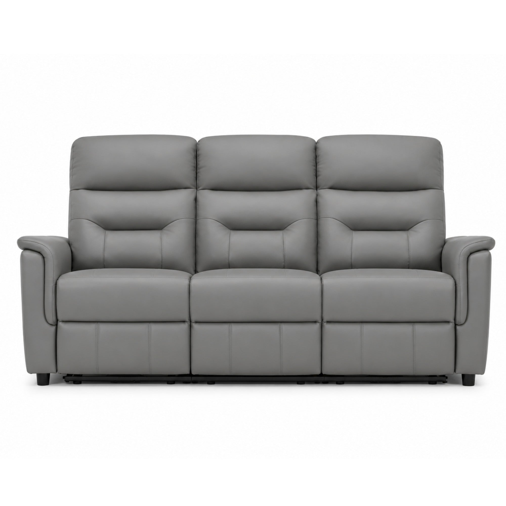 Serenity Genuine Leather Power Reclining Sofa Grey