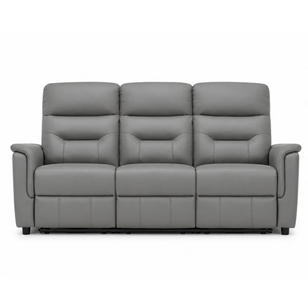 Serenity Genuine Leather Power Reclining Sofa Grey