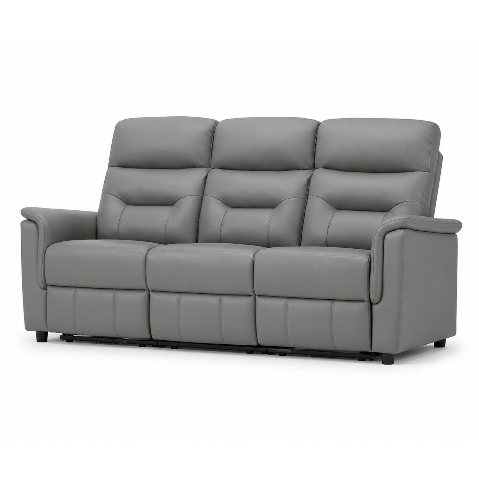 Serenity Genuine Leather Power Reclining Sofa Set Grey