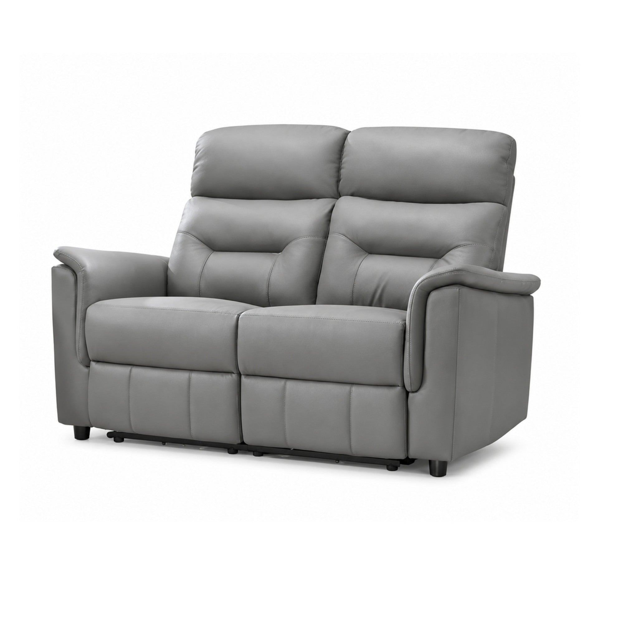 Serenity Genuine Leather Power Reclining Loveseat Grey