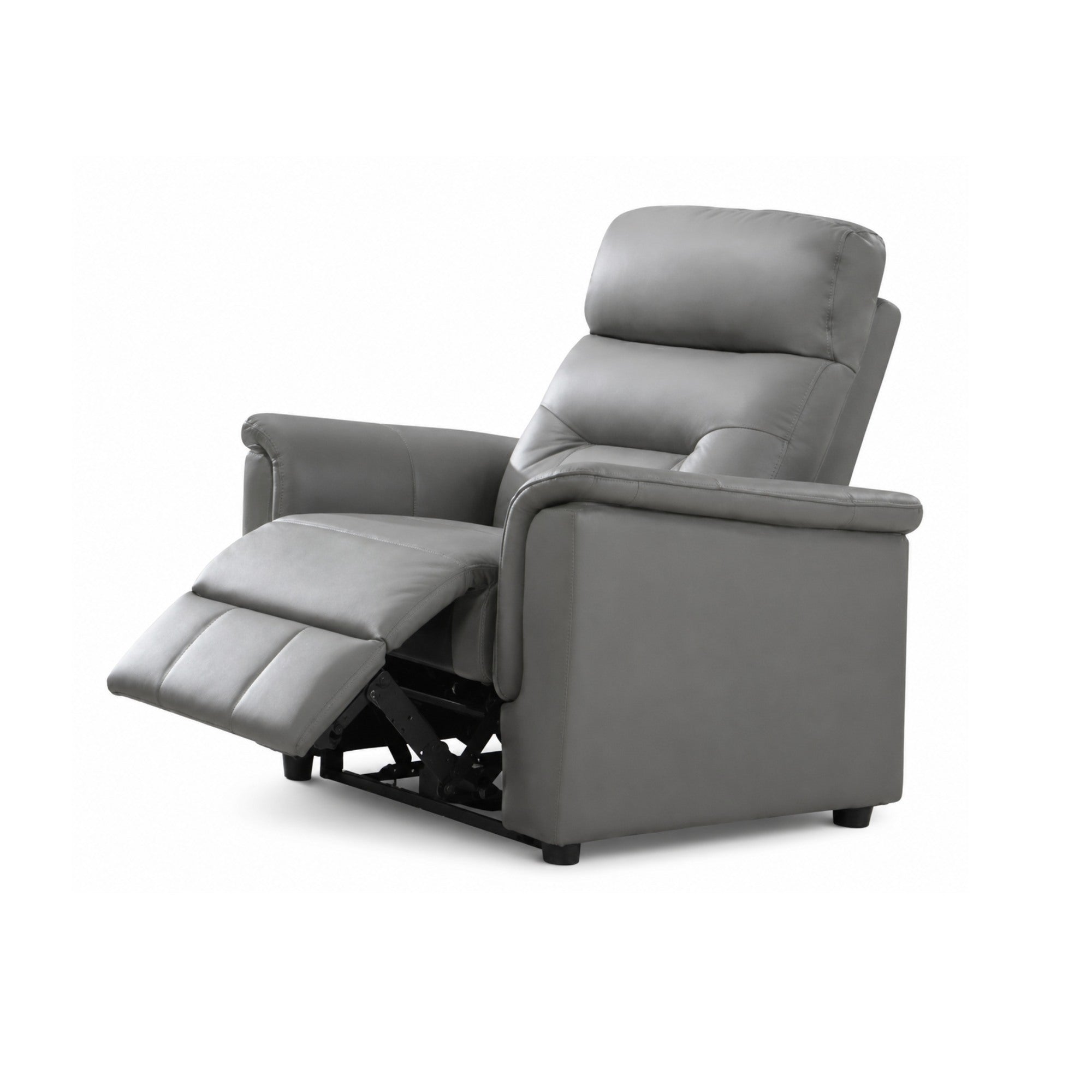 Serenity Genuine Leather Power Reclining Chair Grey