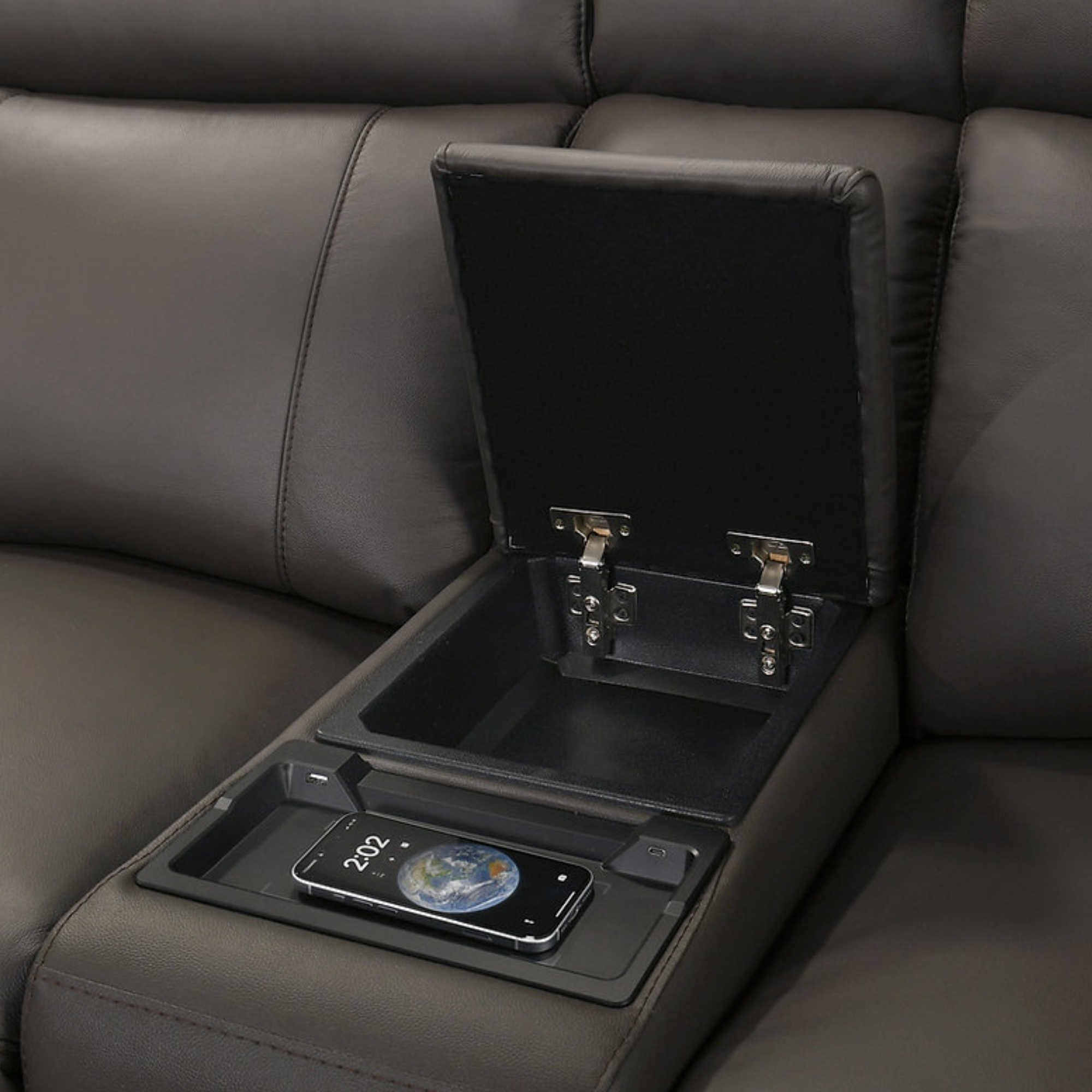 International Furniture Monaco 6-piece power leather reclining sectional sofa with plush cushions and modern design.