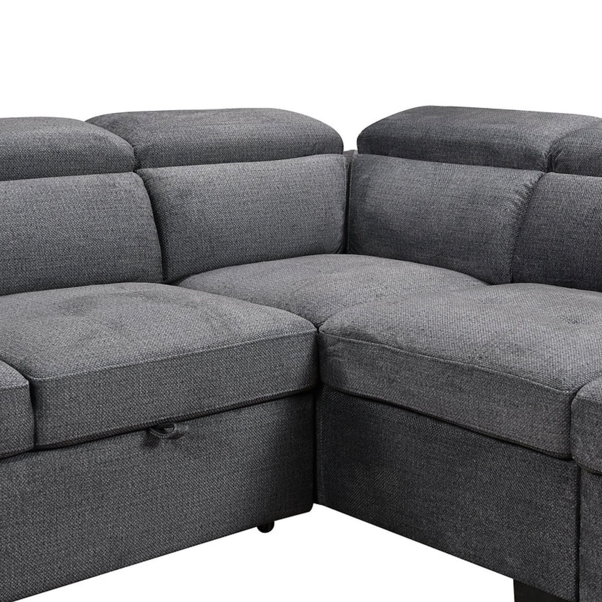 Soft grey Aurora LHF lift-up storage sectional sleeper by IFF, featuring a modern sofa design with storage and sleeper functions.