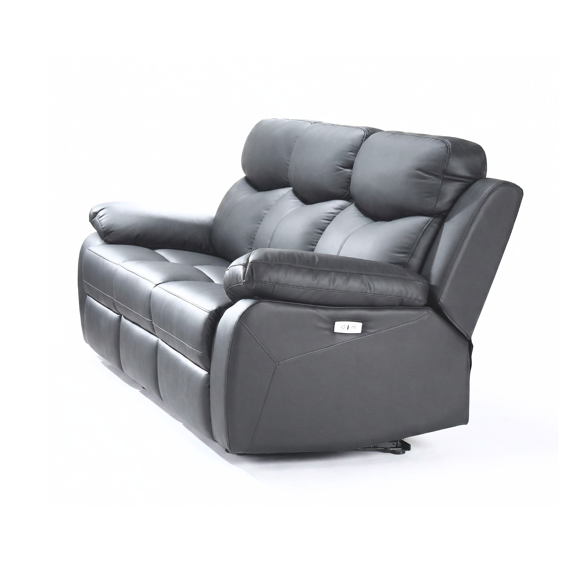 Monarch Luxe Leather Power Recliner Sofa in Dark Grey | CastleUp Experience Centre