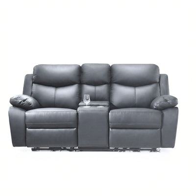 Monarch Luxe Leather Power Recliner Loveseat in Dark Grey | CastleUp Experience Centre
