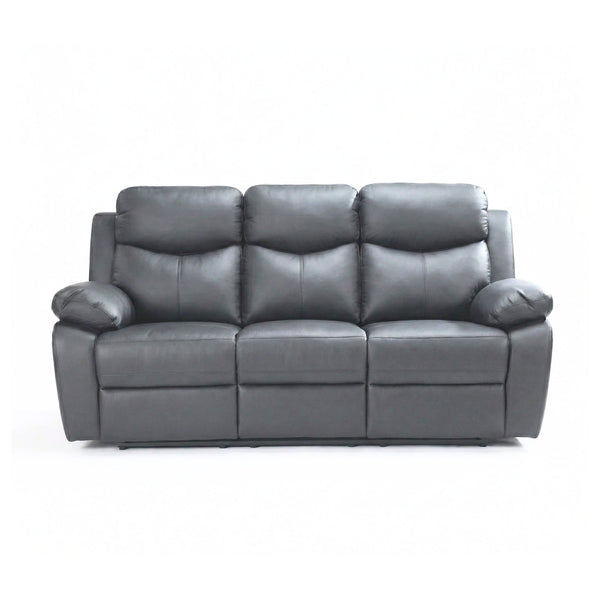 Dark grey Monarch Luxe leather power recliner sofa set by IFF featuring plush cushions and modern design.