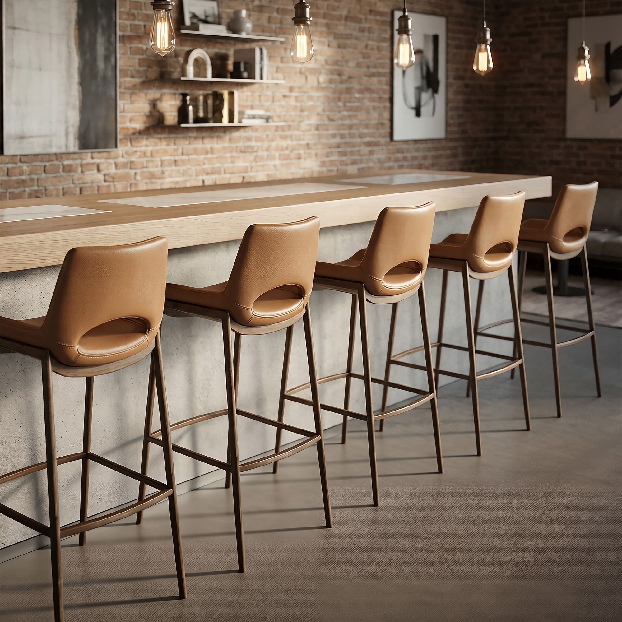 Tabouret de bar réglable Mabel – Vert (Lot de 2)