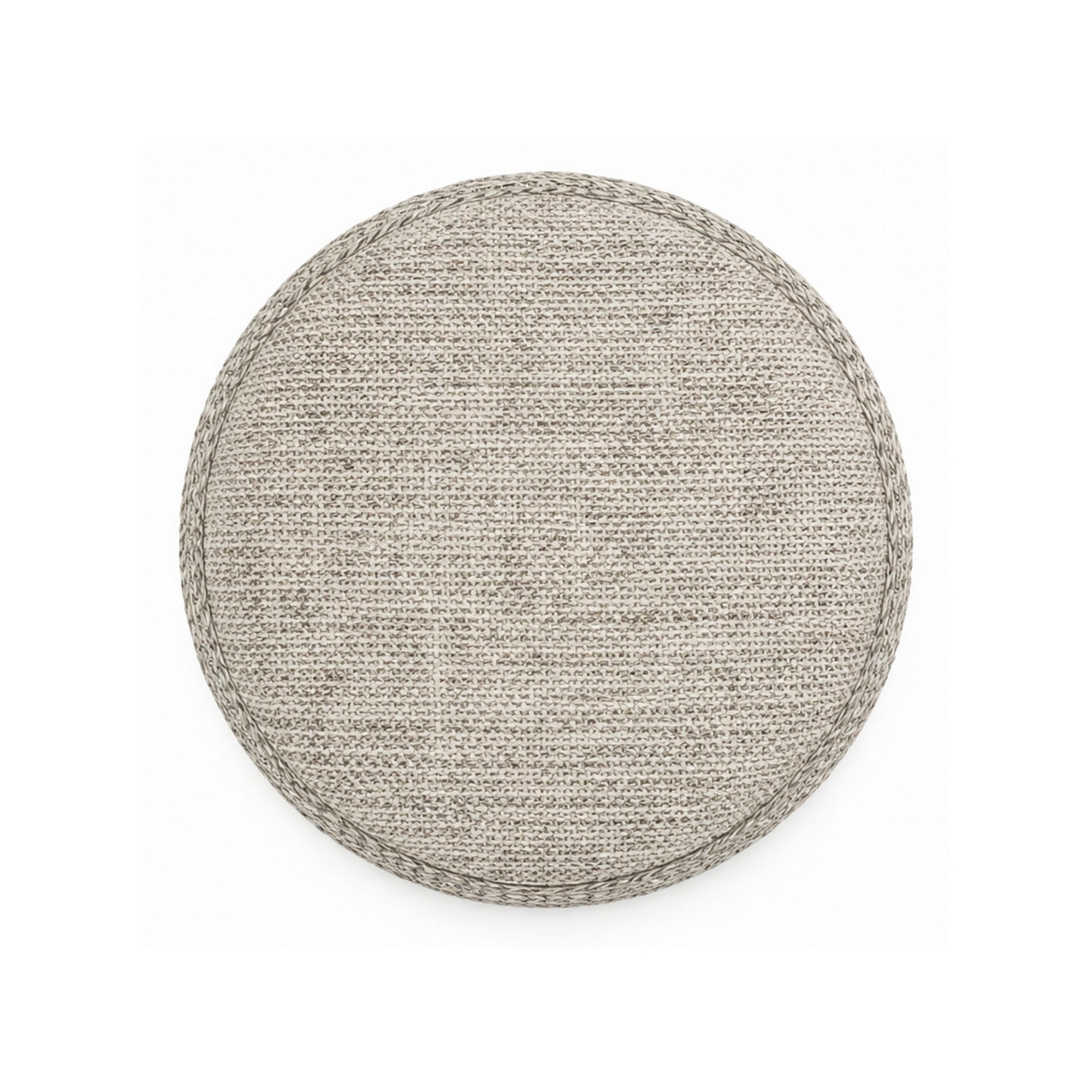 Indigo Round Storage Ottoman – Beige Charcoal