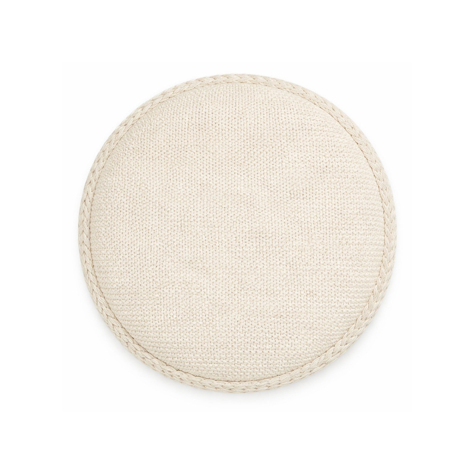 Indigo Round Storage Ottoman – Ivory
